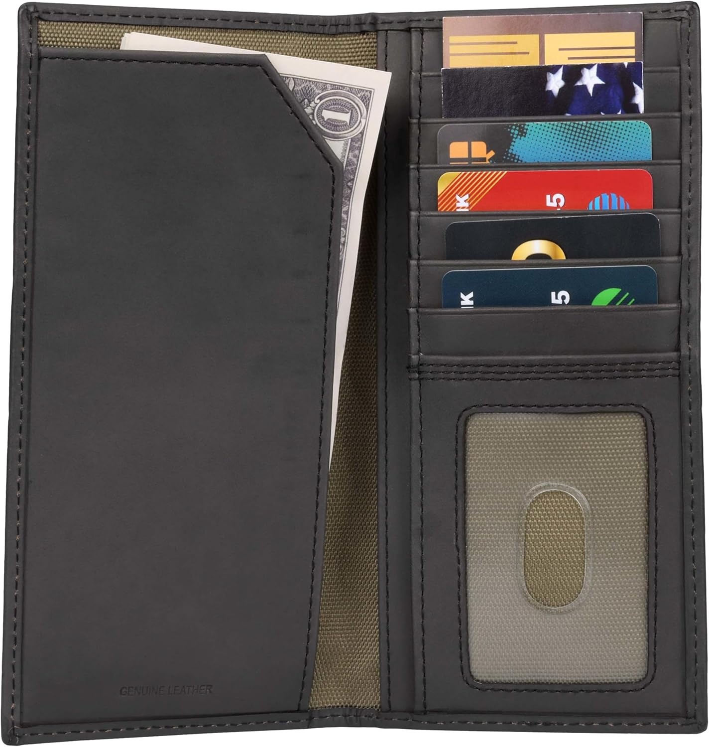 image:imageCarhartt Mens Leather Triple Stitch Wallet Durable FullGrain Leather Bifold Trifold amp Rodeo Styles Gifts for MenBrown Rodeo