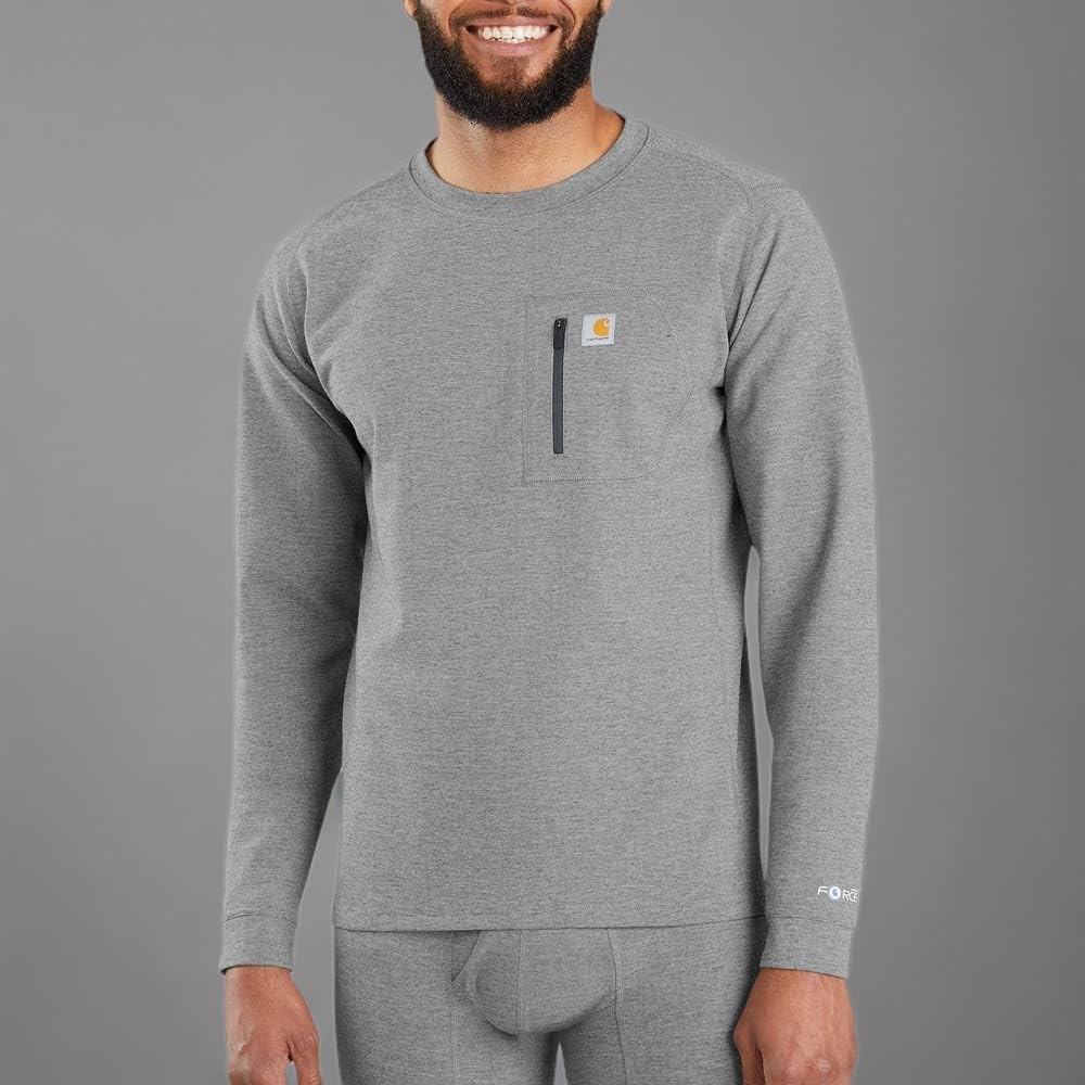 imageCarhartt Mens MBL110 Base Force Heavyweight Base Layer CrewShadow Heather