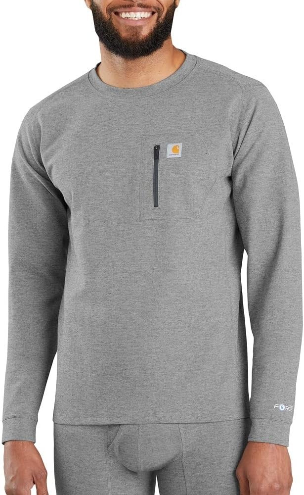 imageCarhartt Mens MBL110 Base Force Heavyweight Base Layer CrewShadow Heather