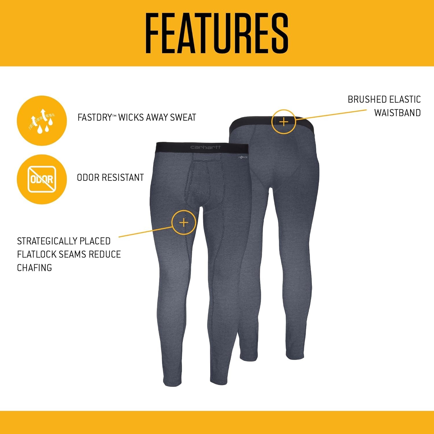 imageCarhartt Mens MBL112 Base Force Heavyweight Base Layer BottomShadow Heather