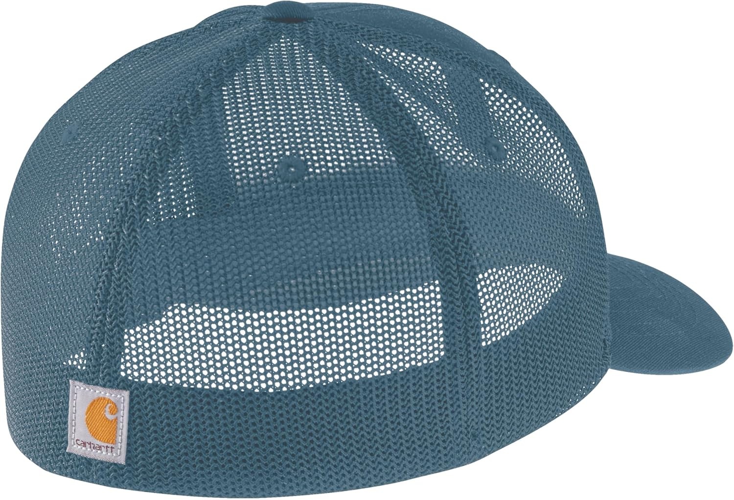 image:imageCarhartt Mens Rugged Flex Fitted Canvas MeshBack Logo Graphic CapStorm Blue