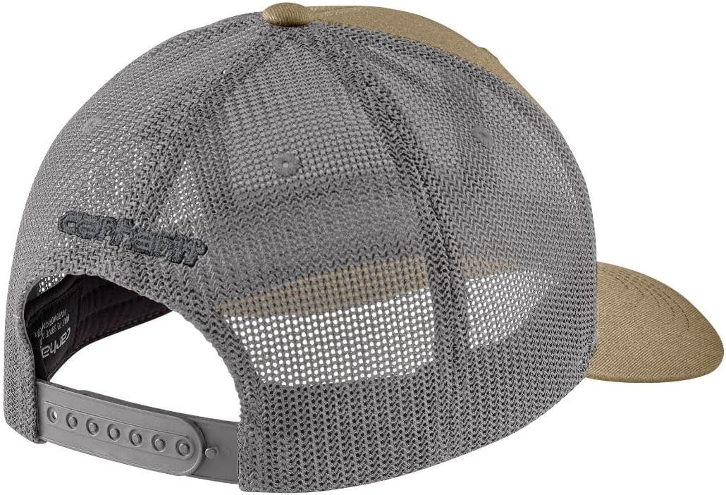 image:imageCarhartt Mens Rugged Flex Twill MeshBack Logo Patch CapDark Khaki
