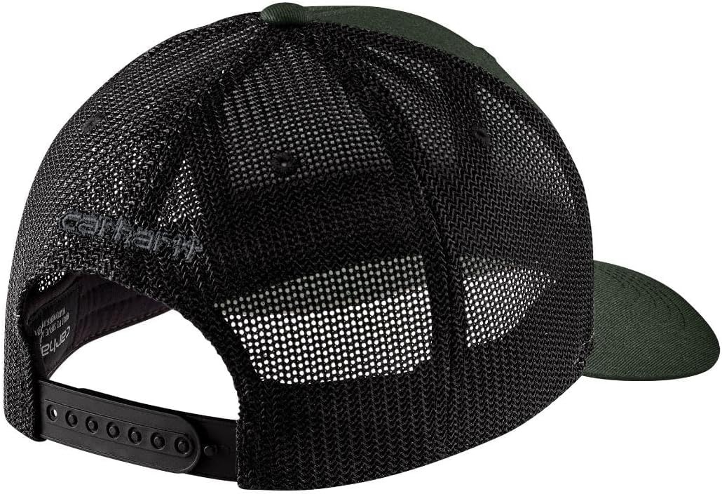 image:imageCarhartt Mens Rugged Flex Twill MeshBack Logo Patch CapForestry Green