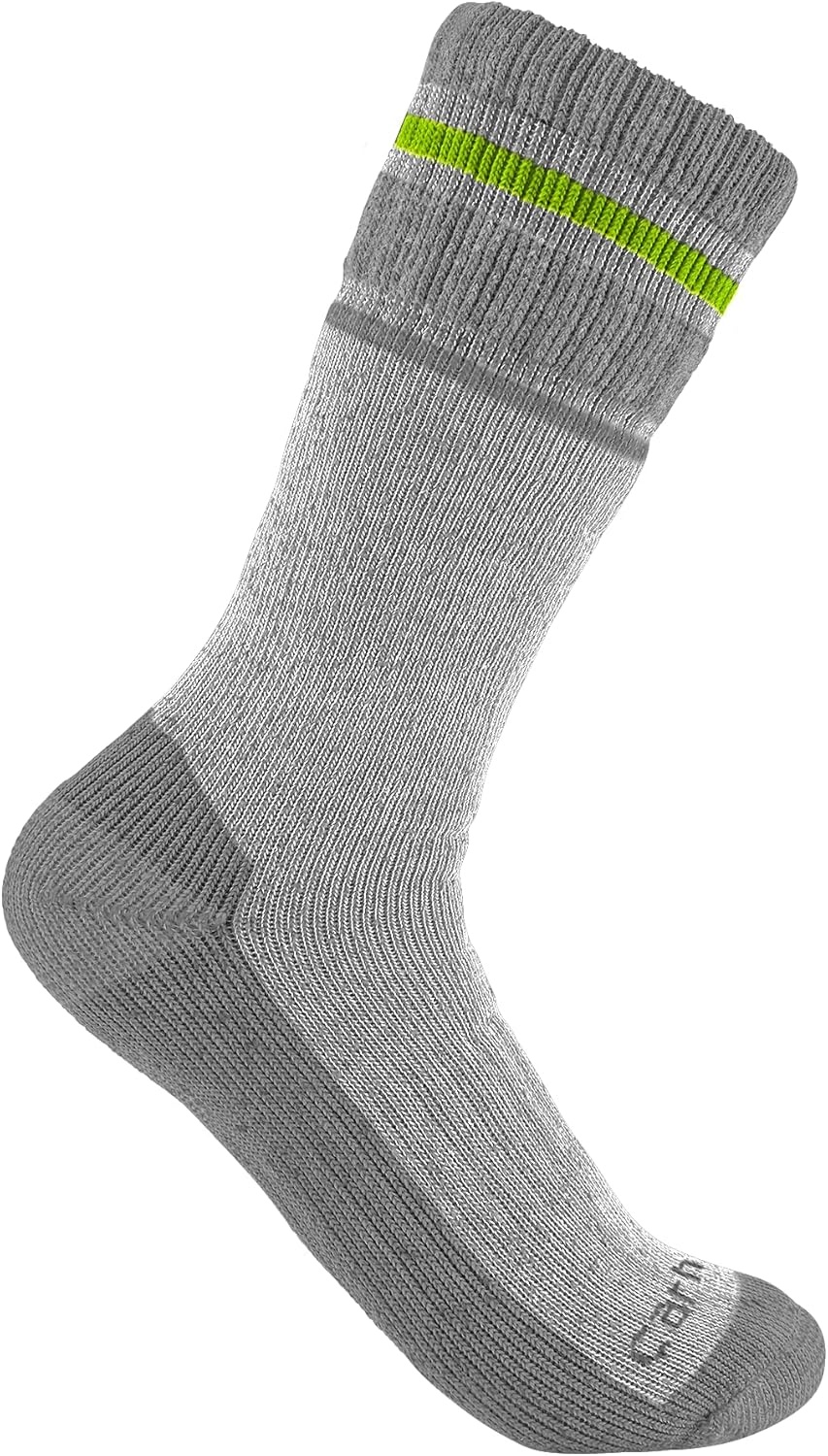 image:imageCarhartt Mens SB7742M Heavyweight SyntheticWool Blend Boot Sock 2PackHeather Grey
