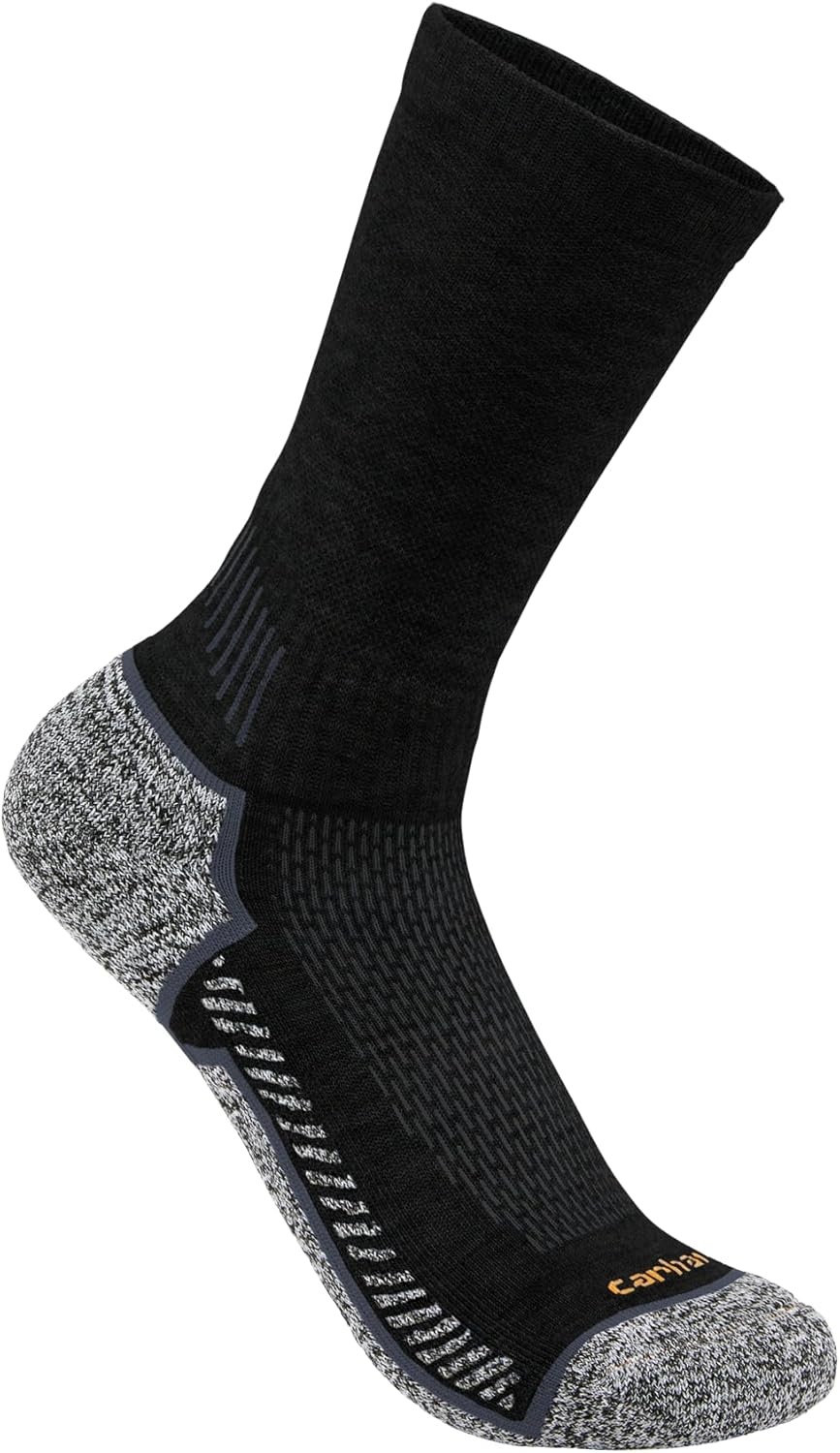 imageCarhartt Mens SC4223M Force Midweight Crew Sock 3 PackBlack