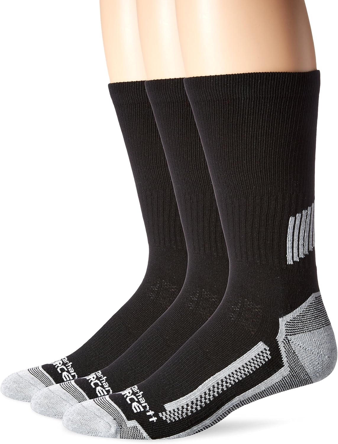 imageCarhartt Mens SC4223M Force Midweight Crew Sock 3 PackCarhartt Black
