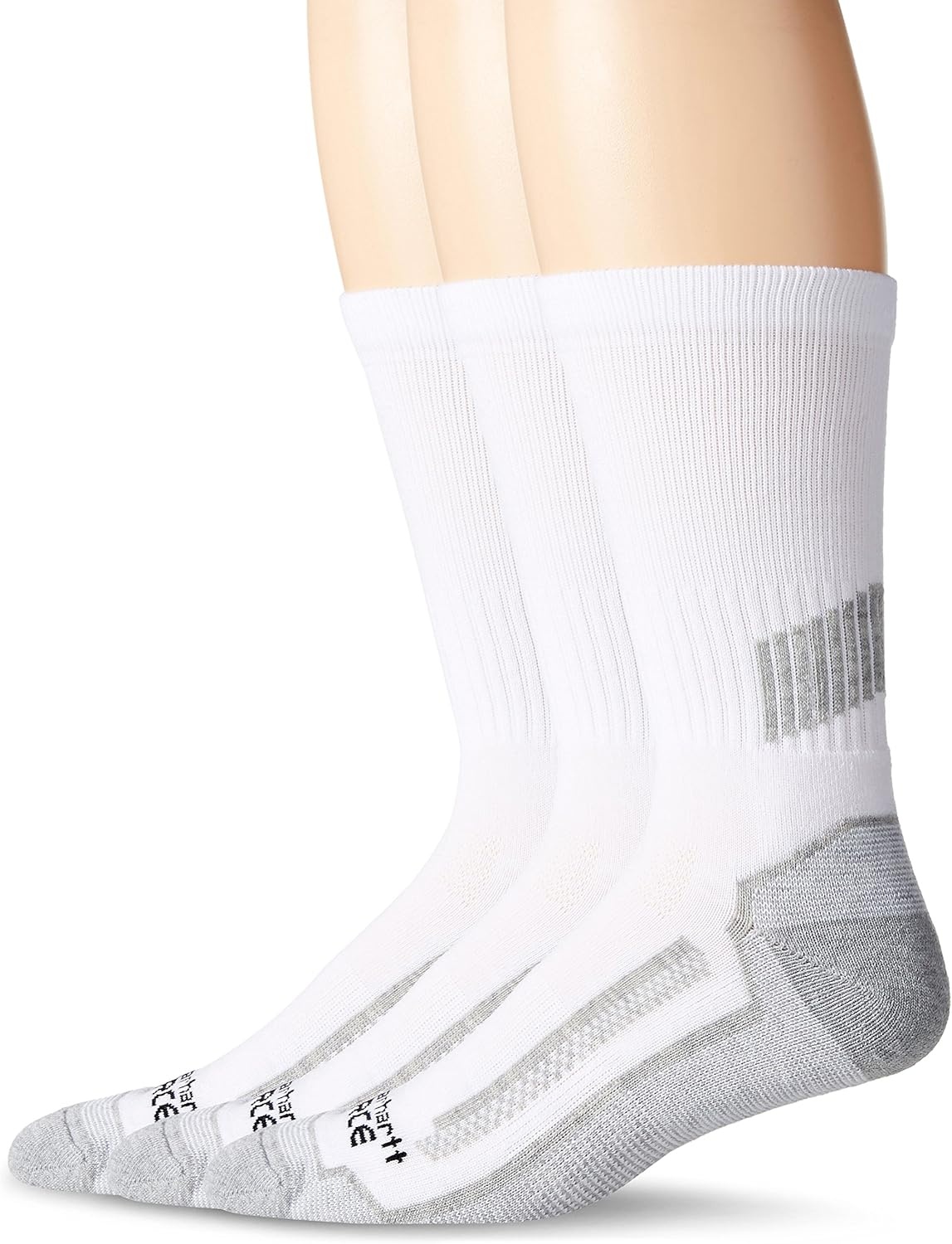 imageCarhartt Mens SC4223M Force Midweight Crew Sock 3 PackCarhartt White