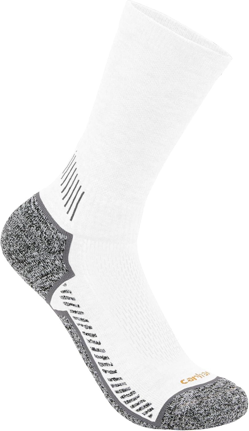 imageCarhartt Mens SC4223M Force Midweight Crew Sock 3 PackWhite