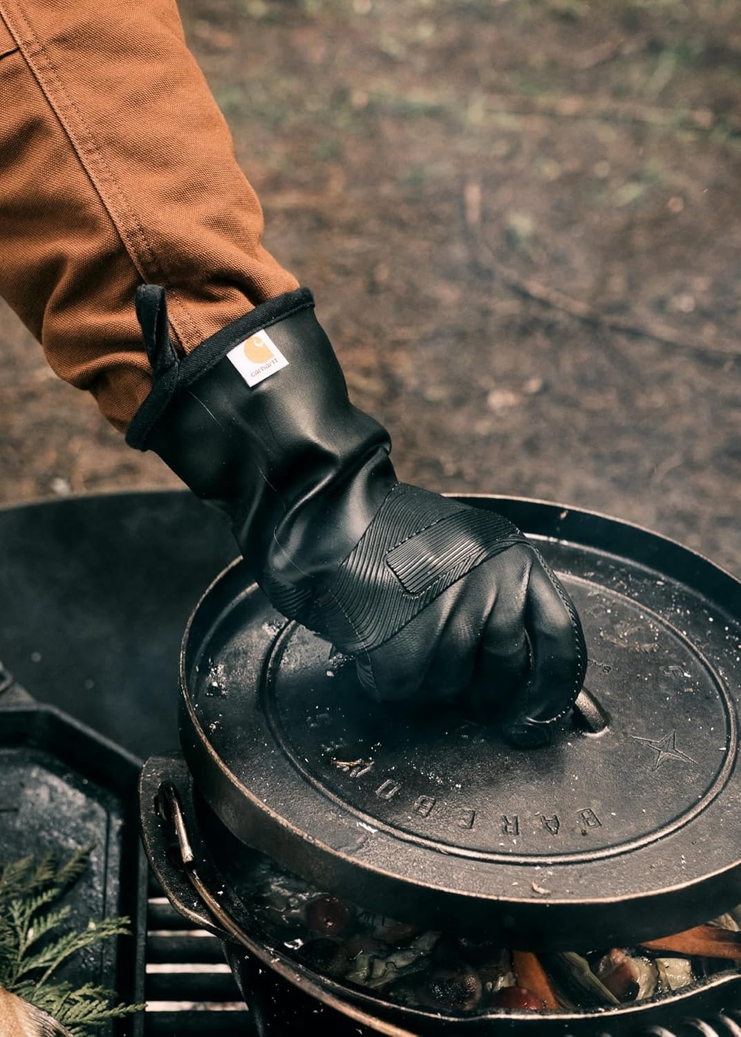 imageCarhartt Mens Silicone Grill Glove Black One Size HeatResistant Waterproof