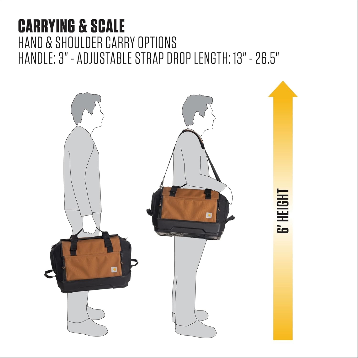 image:imageCarhartt Mens Station Tool Bag WAdjustable Shoulder Straps Durable WaterResistant Tool Organizer Medium Tool BagLarge Tool Bag