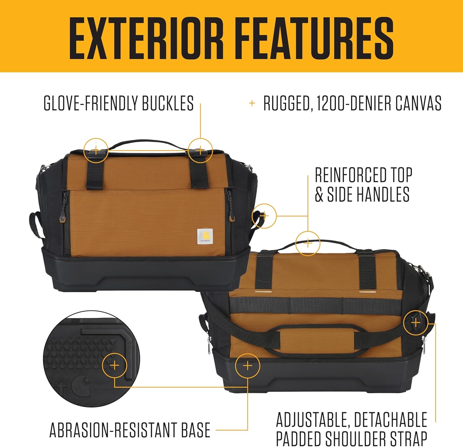 image:imageCarhartt Mens Station Tool Bag WAdjustable Shoulder Straps Durable WaterResistant Tool Organizer Medium Tool BagLarge Tool Bag