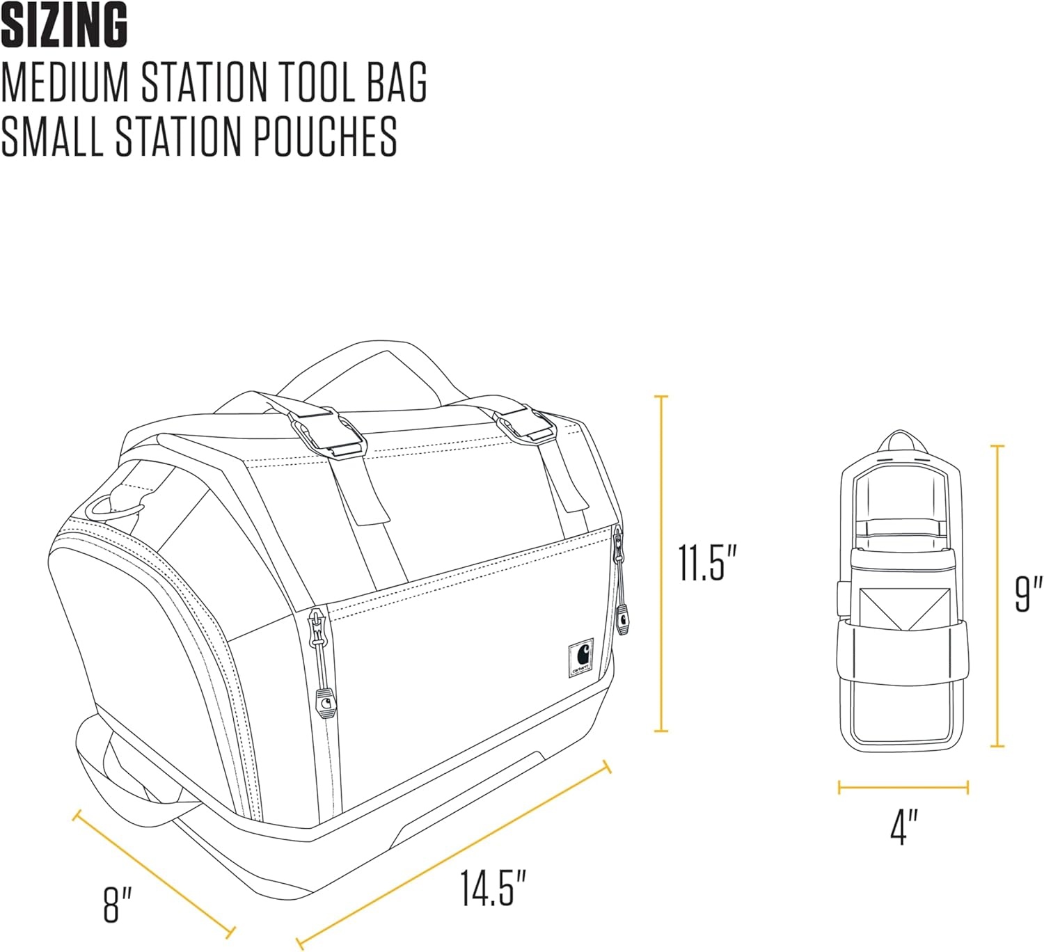 image:imageCarhartt Mens Station Tool Bag WAdjustable Shoulder Straps Durable WaterResistant Tool Organizer Medium Tool BagMedium Tool Bag