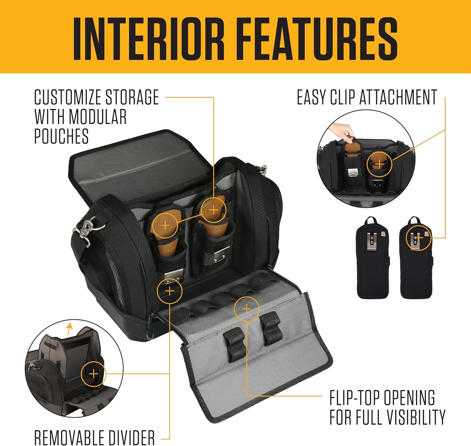 image:imageCarhartt Mens Station Tool Bag WAdjustable Shoulder Straps Durable WaterResistant Tool Organizer Medium Tool BagMedium Tool Bag