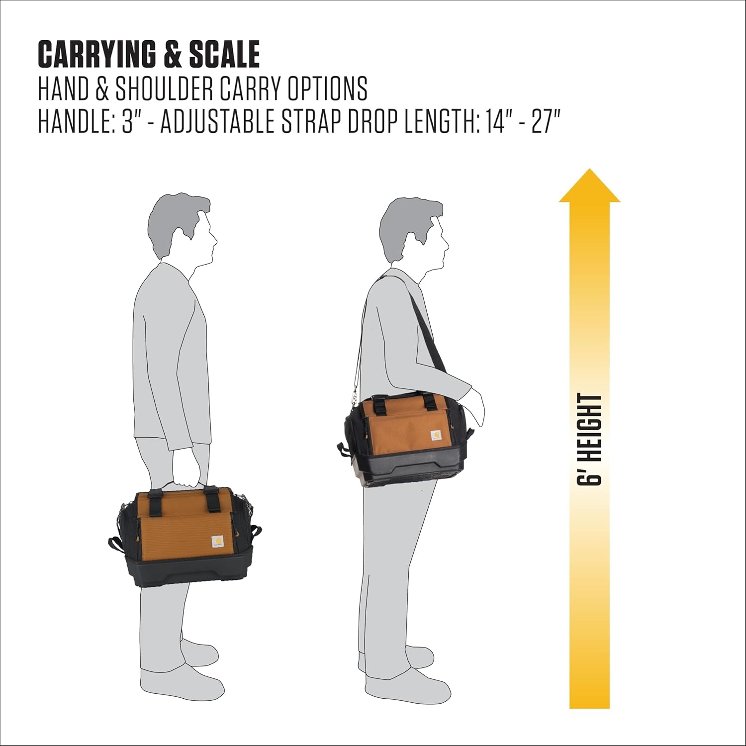 image:imageCarhartt Mens Station Tool Bag WAdjustable Shoulder Straps Durable WaterResistant Tool Organizer Medium Tool BagMedium Tool Bag