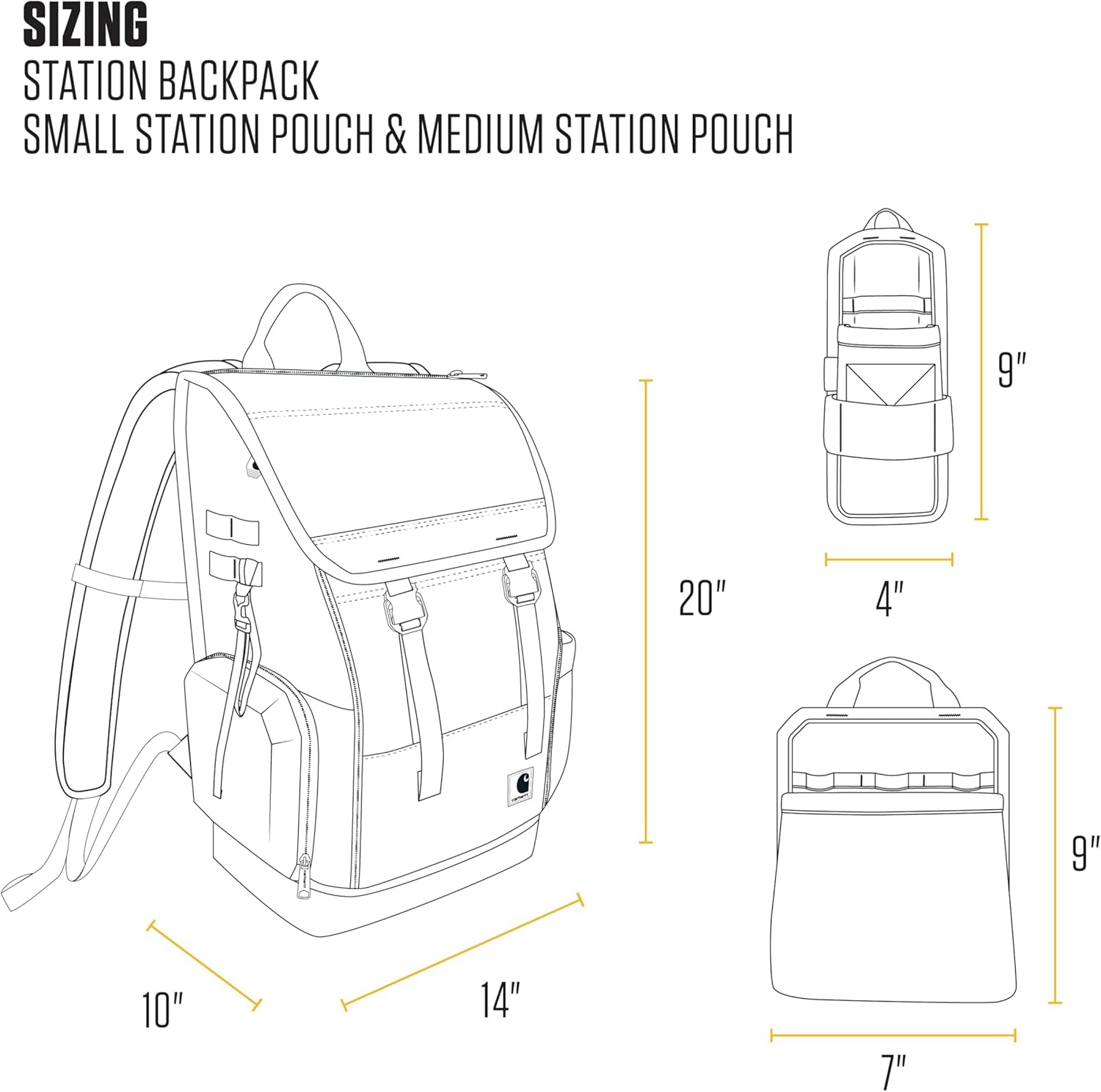image:imageCarhartt Mens Station Tool Bag WAdjustable Shoulder Straps Durable WaterResistant Tool Organizer Medium Tool BagTool Backpack