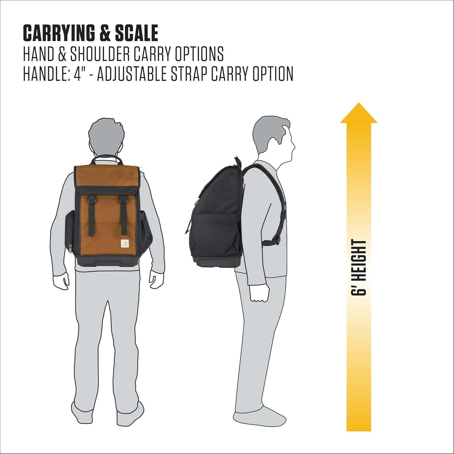 image:imageCarhartt Mens Station Tool Bag WAdjustable Shoulder Straps Durable WaterResistant Tool Organizer Medium Tool BagTool Backpack