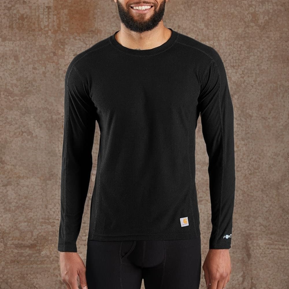 imageCarhartt Mens UL0171M Force Lightweight Stretch Grid Base Layer CrewnBlack