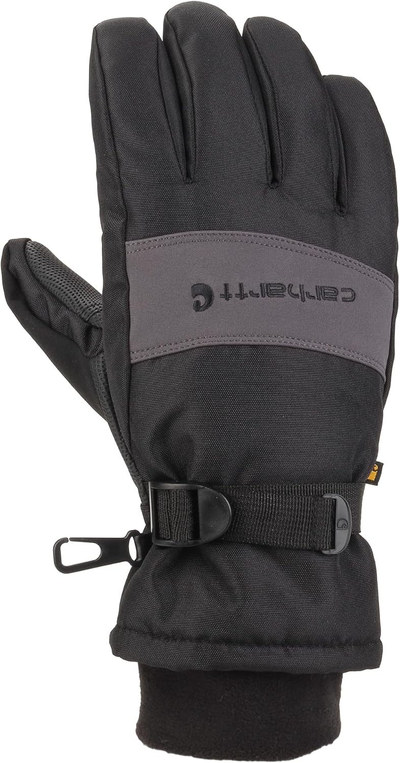 imageCarhartt Mens Waterproof Insulated Knit Cuff GloveBlackGrey