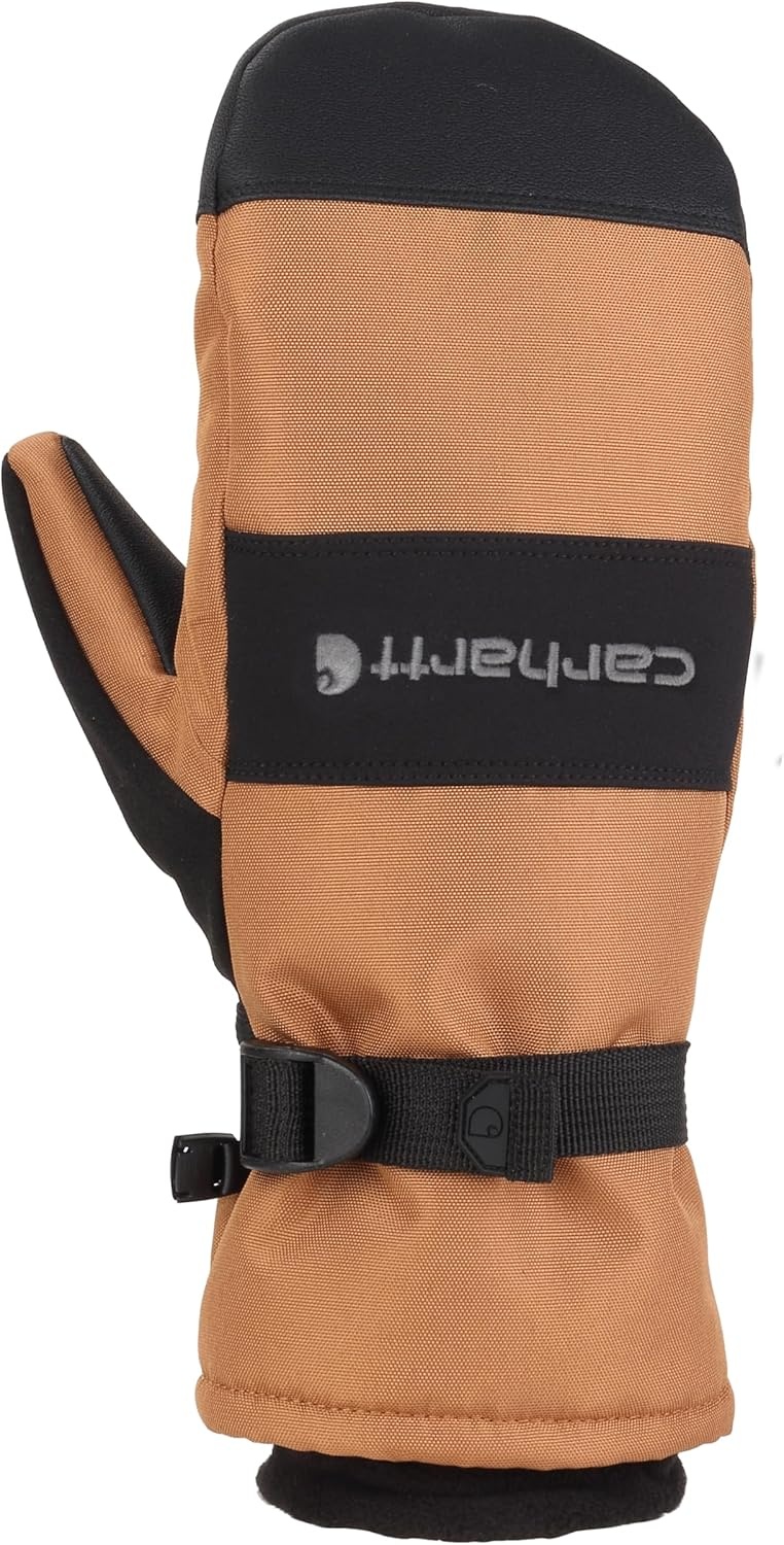 imageCarhartt Mens Waterproof Insulated Knit Cuff MittenBrownBlack