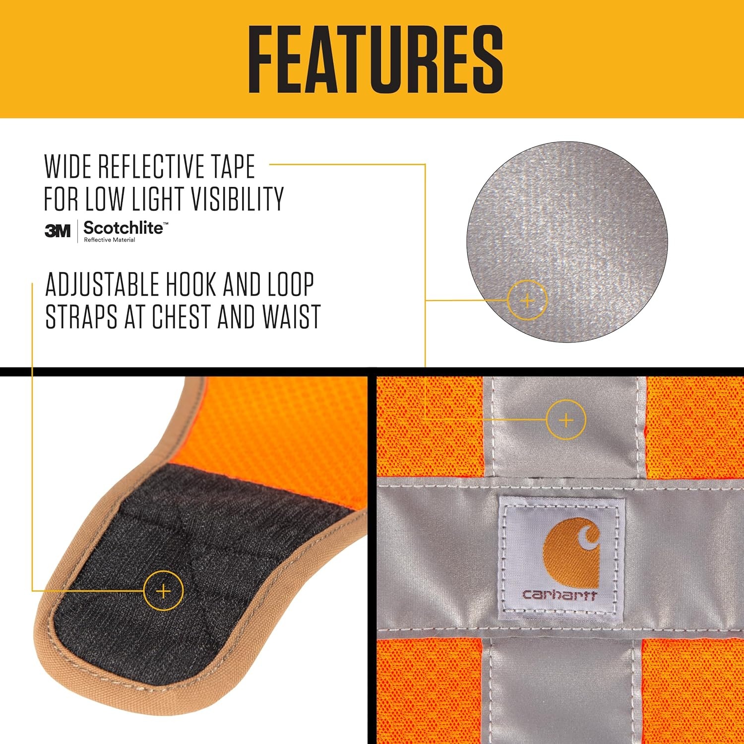 imageCarhartt Mesh Safety Dog Vest HiVisibility Lightweight Dog Vest