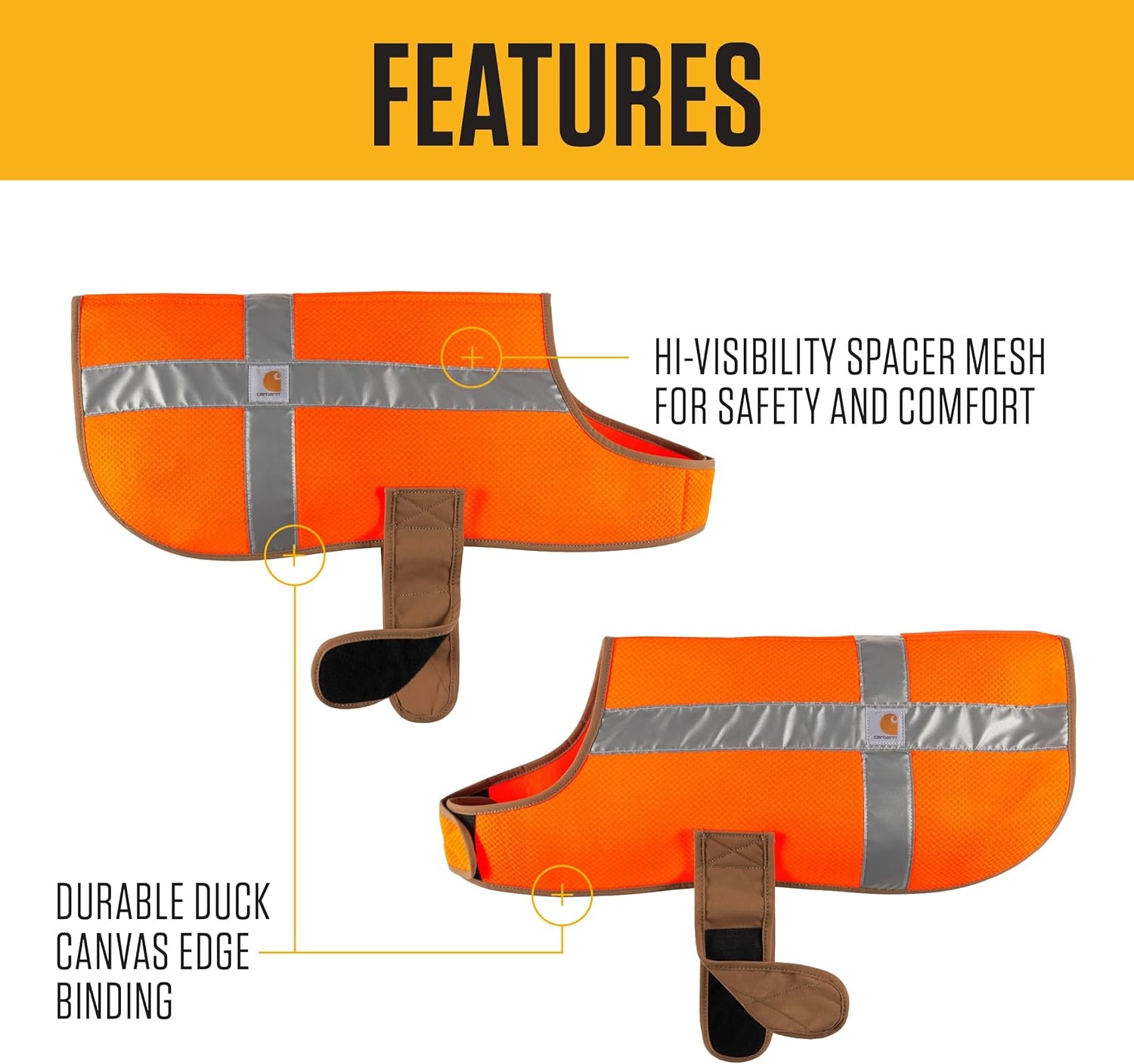 imageCarhartt Mesh Safety Dog Vest HiVisibility Lightweight Dog Vest