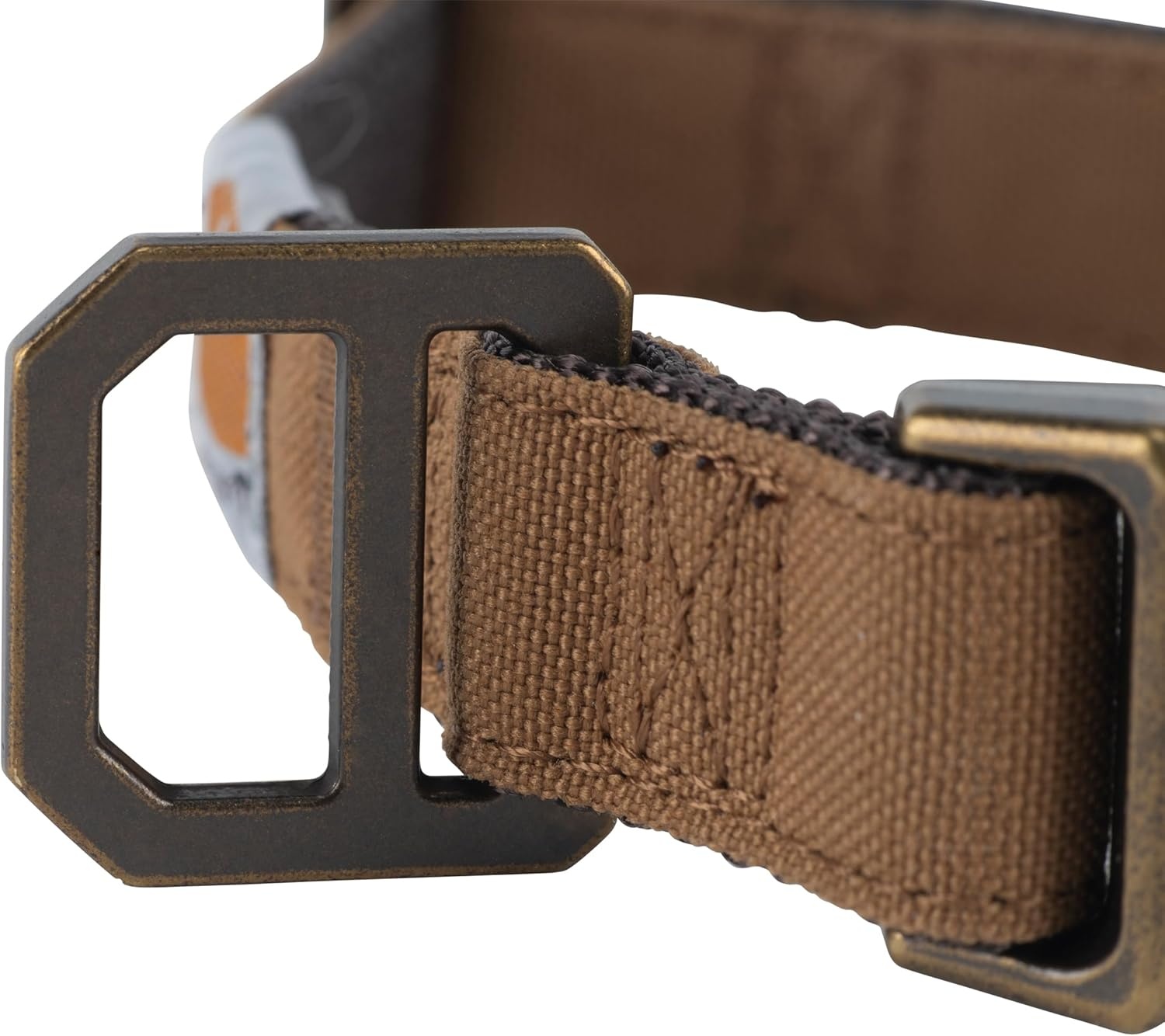 imageCarhartt Pet Fully Adjustable Webbing Collars for Dogs Reflective Stitching for Visibility Blanket Stripe MediumCarhartt Brown Nylon Canvas Webbing