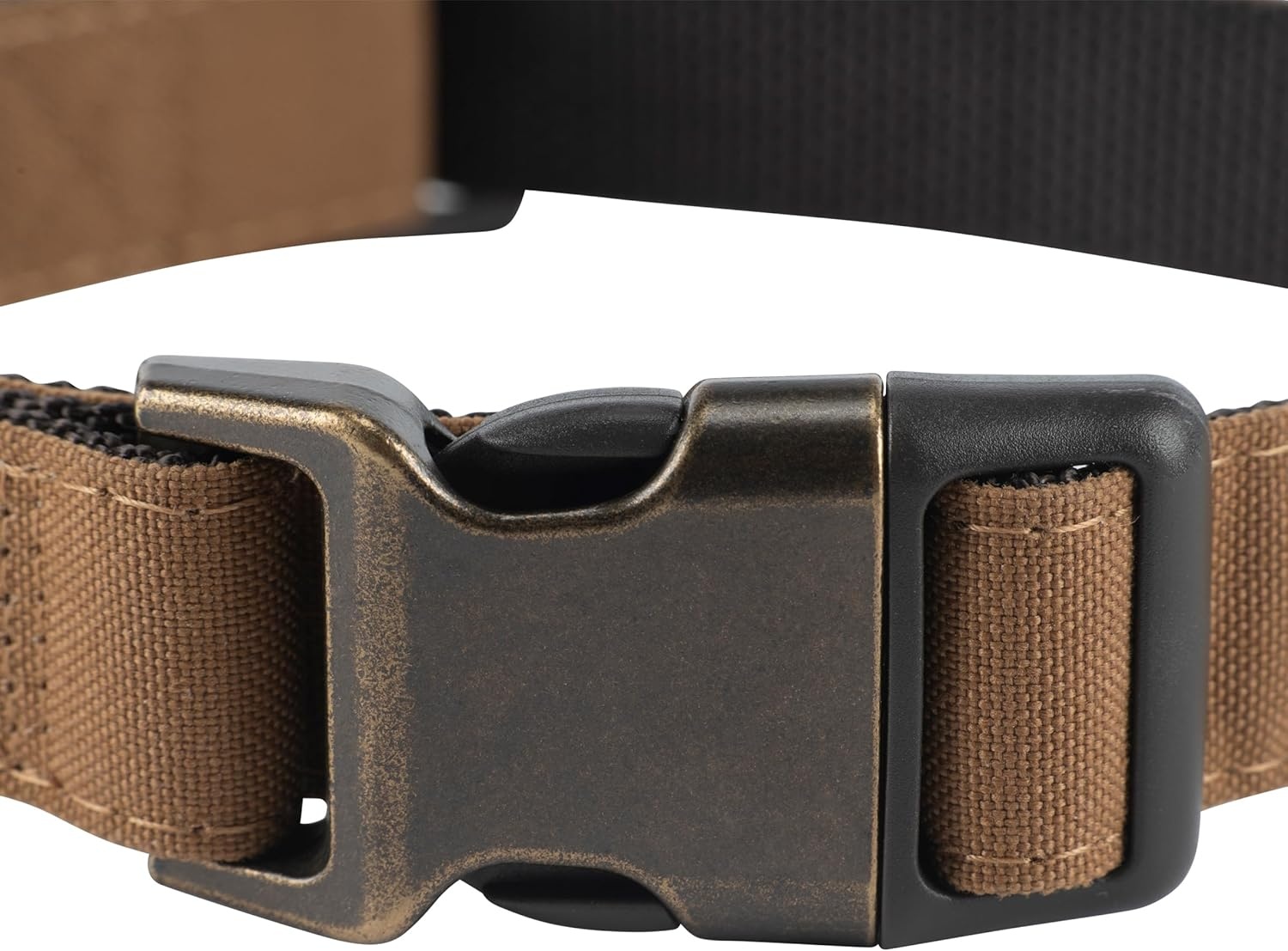 imageCarhartt Pet Fully Adjustable Webbing Collars for Dogs Reflective Stitching for Visibility Blanket Stripe MediumCarhartt Brown Nylon Canvas Webbing