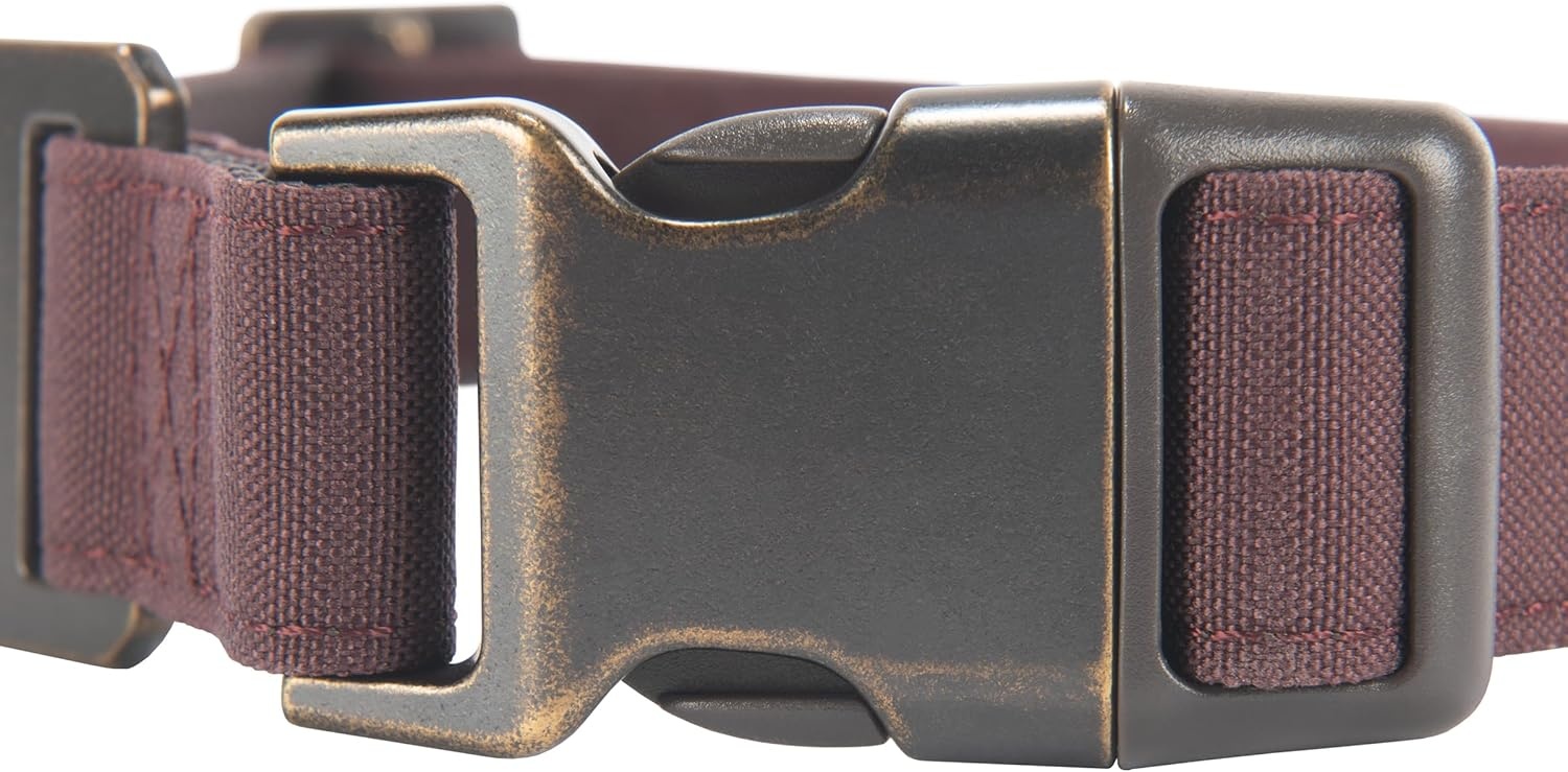 imageCarhartt Pet Fully Adjustable Webbing Collars for Dogs Reflective Stitching for Visibility Blanket Stripe MediumDeep Wine Nylon Canvas Webbing
