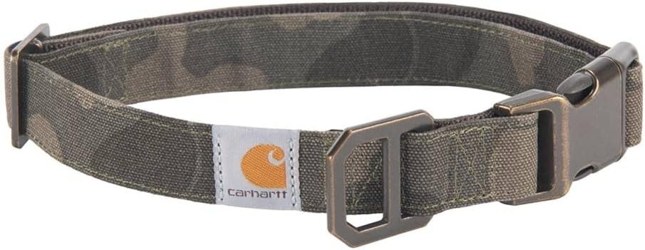 imageCarhartt Pet Fully Adjustable Webbing Collars for Dogs Reflective Stitching for Visibility Blanket Stripe MediumTarmac Duck Camo