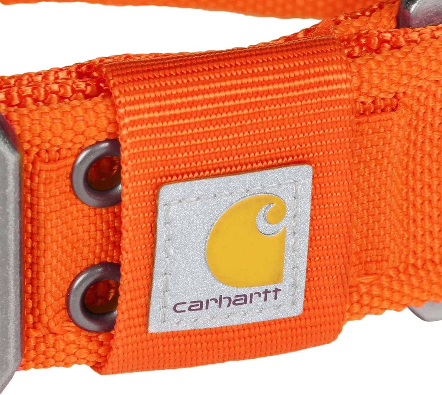 imageCarhartt Pet Fully Adjustable Wide Webbing Collar for Dogs Heavy Duty Nylon for Walking amp Training Black MediumBlaze Orange