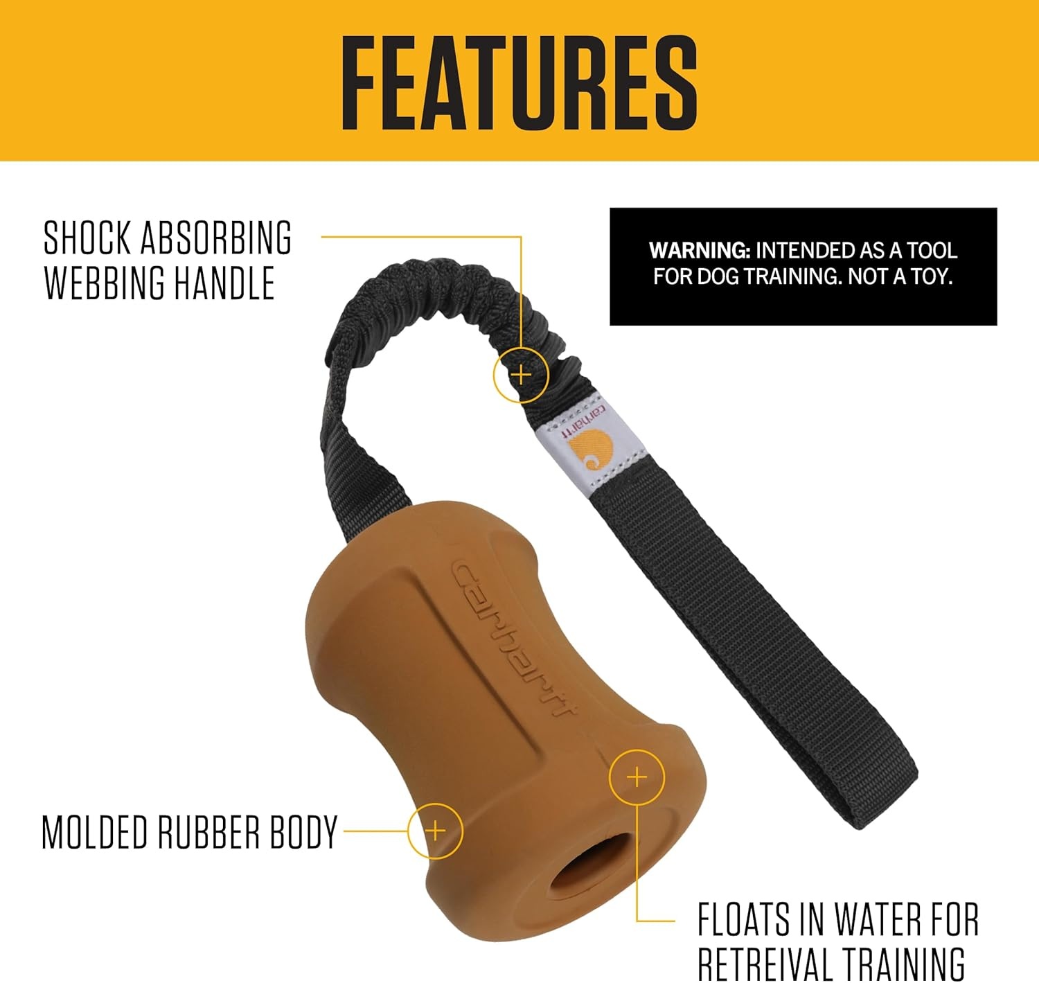 imageCarhartt Pet Training Tools Rugged Dog Tool for Tug Fetch and Play Field Dog Training Pull Carhartt BrownField Dog Training Pull Blaze