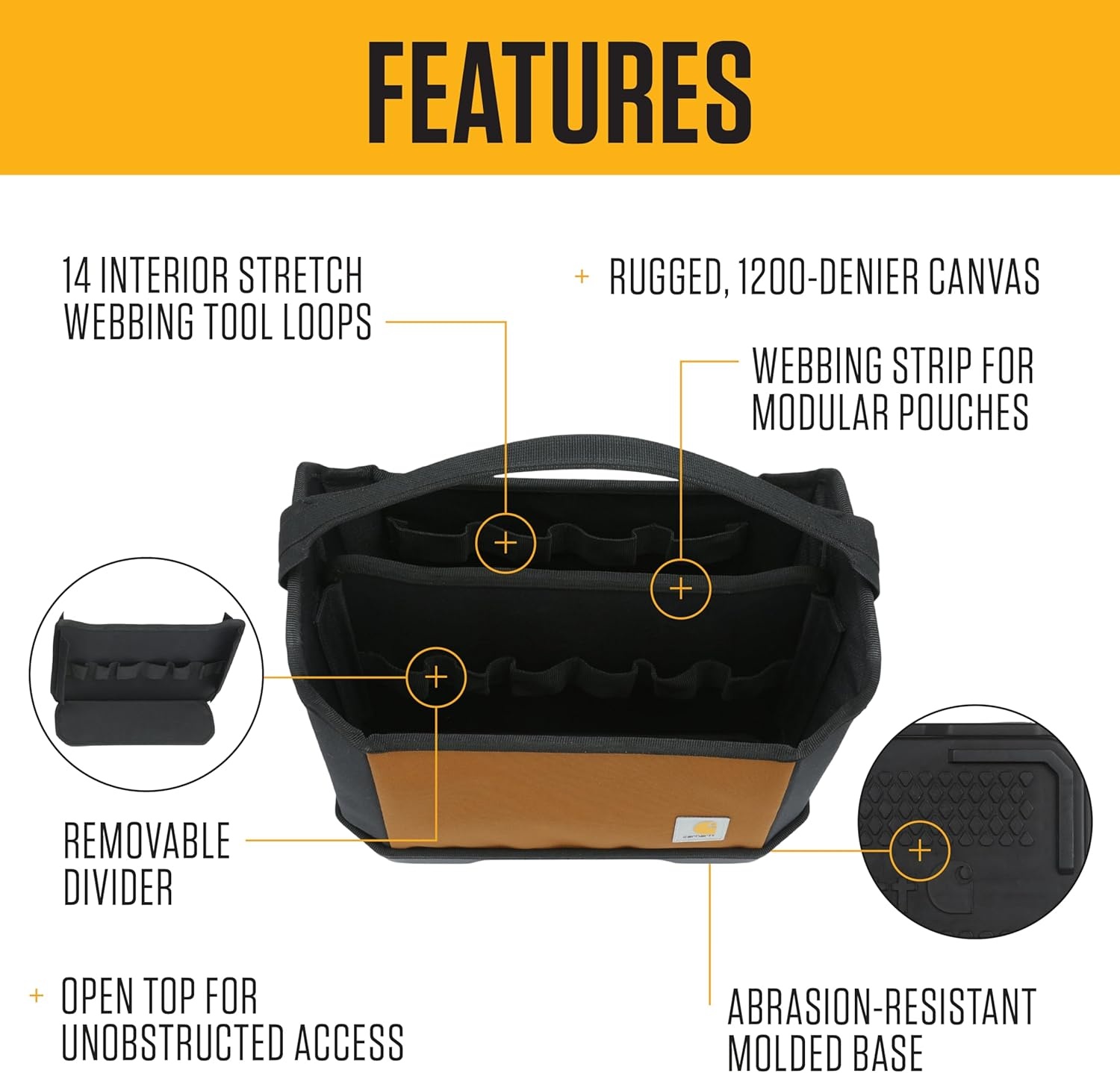 image:imageCarhartt Station Tool Organizer Durable WaterResistant Station Tool ToteStation Tool Tote