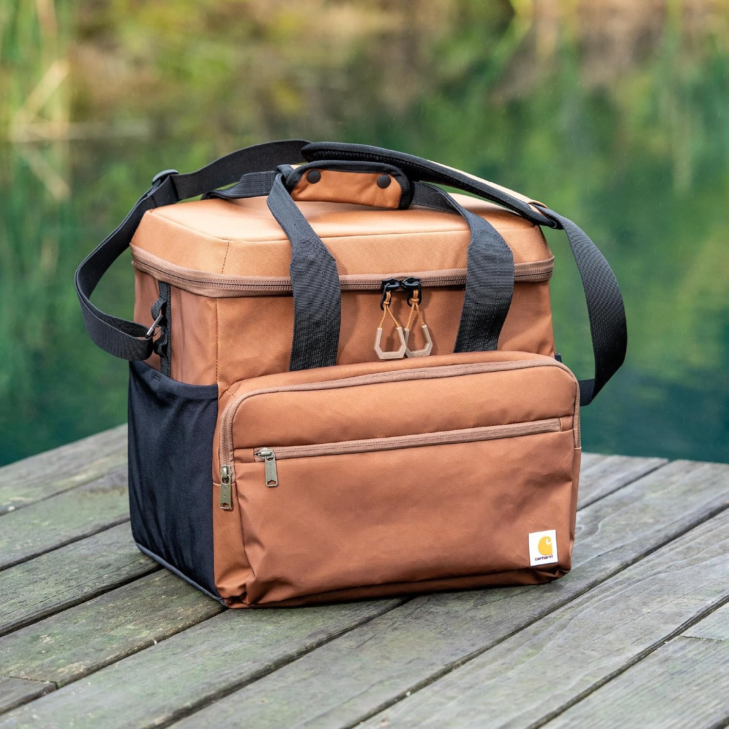 image:imageCarhartt Thick Foam Fully Insulated Cold Front Coolers Premium Ice Retention Durable Water Resistant Material WFront Zippered PocketBluestone