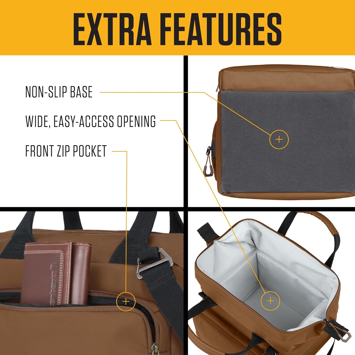 image:imageCarhartt Thick Foam Fully Insulated Cold Front Coolers Premium Ice Retention Durable Water Resistant Material WFront Zippered PocketBluestone