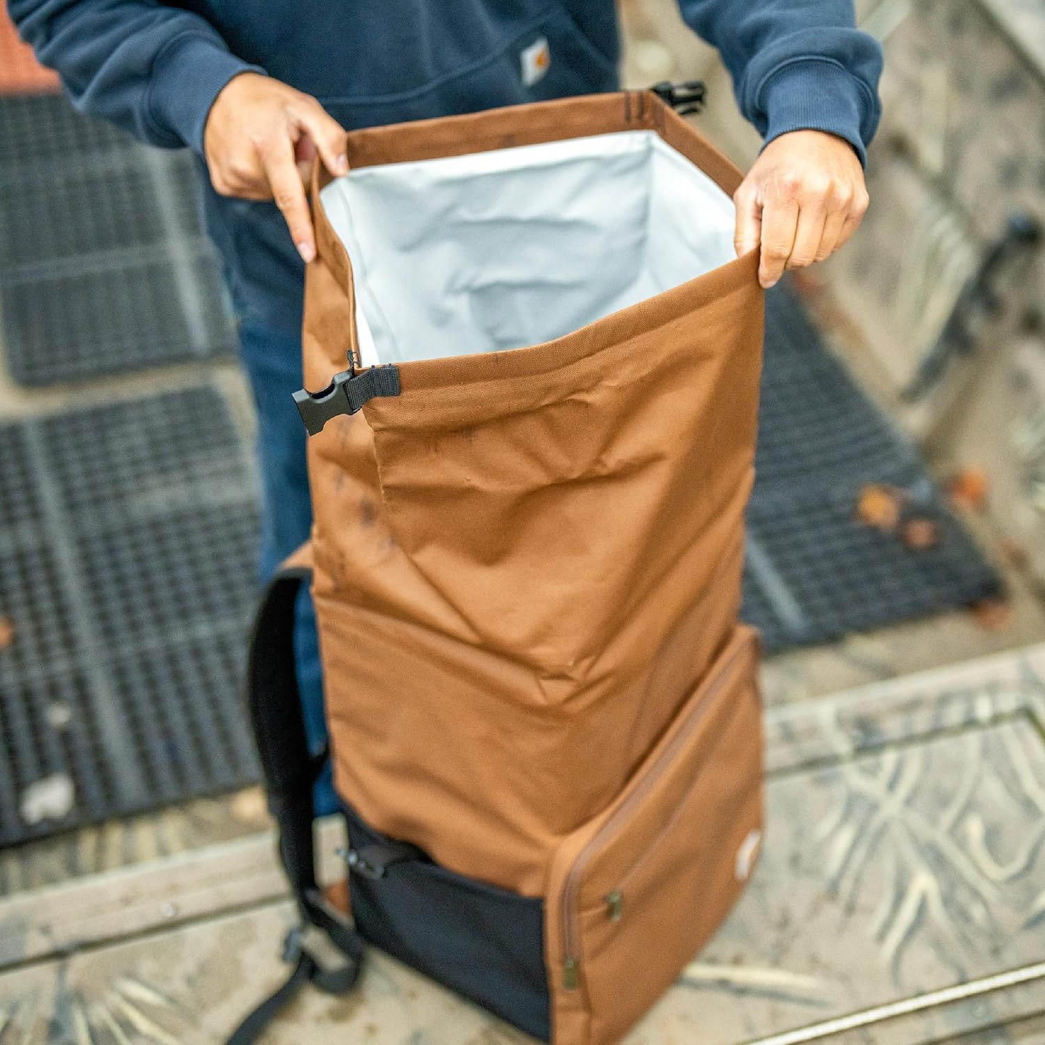 image:imageCarhartt Thick Foam Fully Insulated Cold Front Coolers Premium Ice Retention Durable Water Resistant Material WFront Zippered PocketBluestone