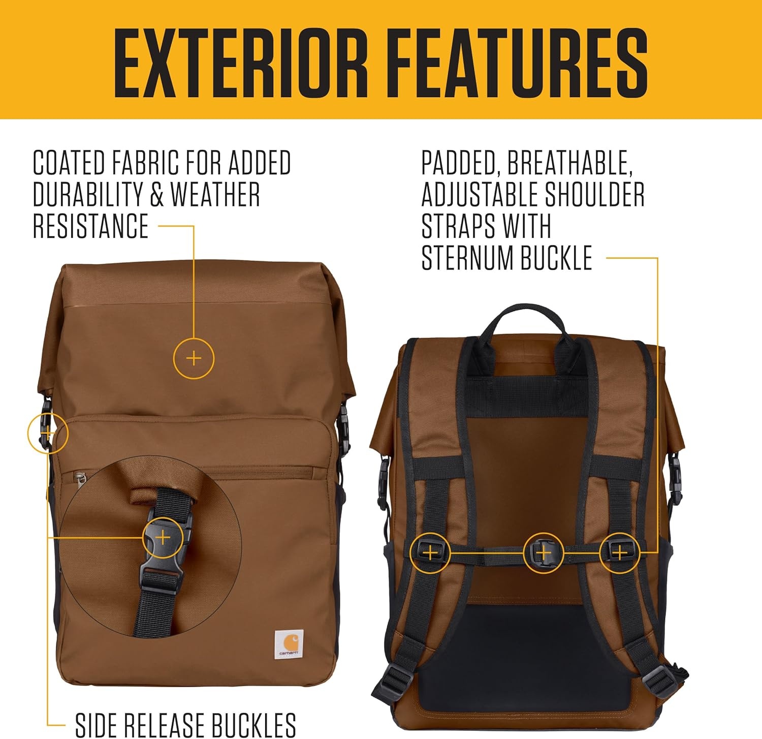 image:imageCarhartt Thick Foam Fully Insulated Cold Front Coolers Premium Ice Retention Durable Water Resistant Material WFront Zippered PocketOiled Walnut