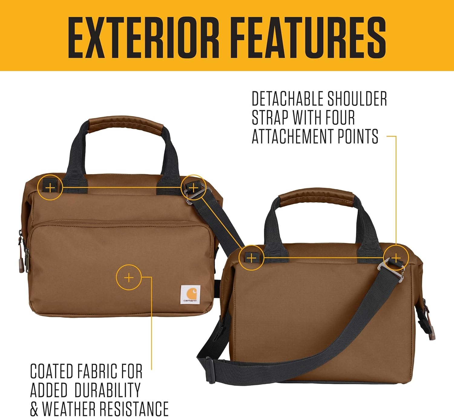 image:imageCarhartt Thick Foam Fully Insulated Cold Front Coolers Premium Ice Retention Durable Water Resistant Material WFront Zippered PocketOiled Walnut