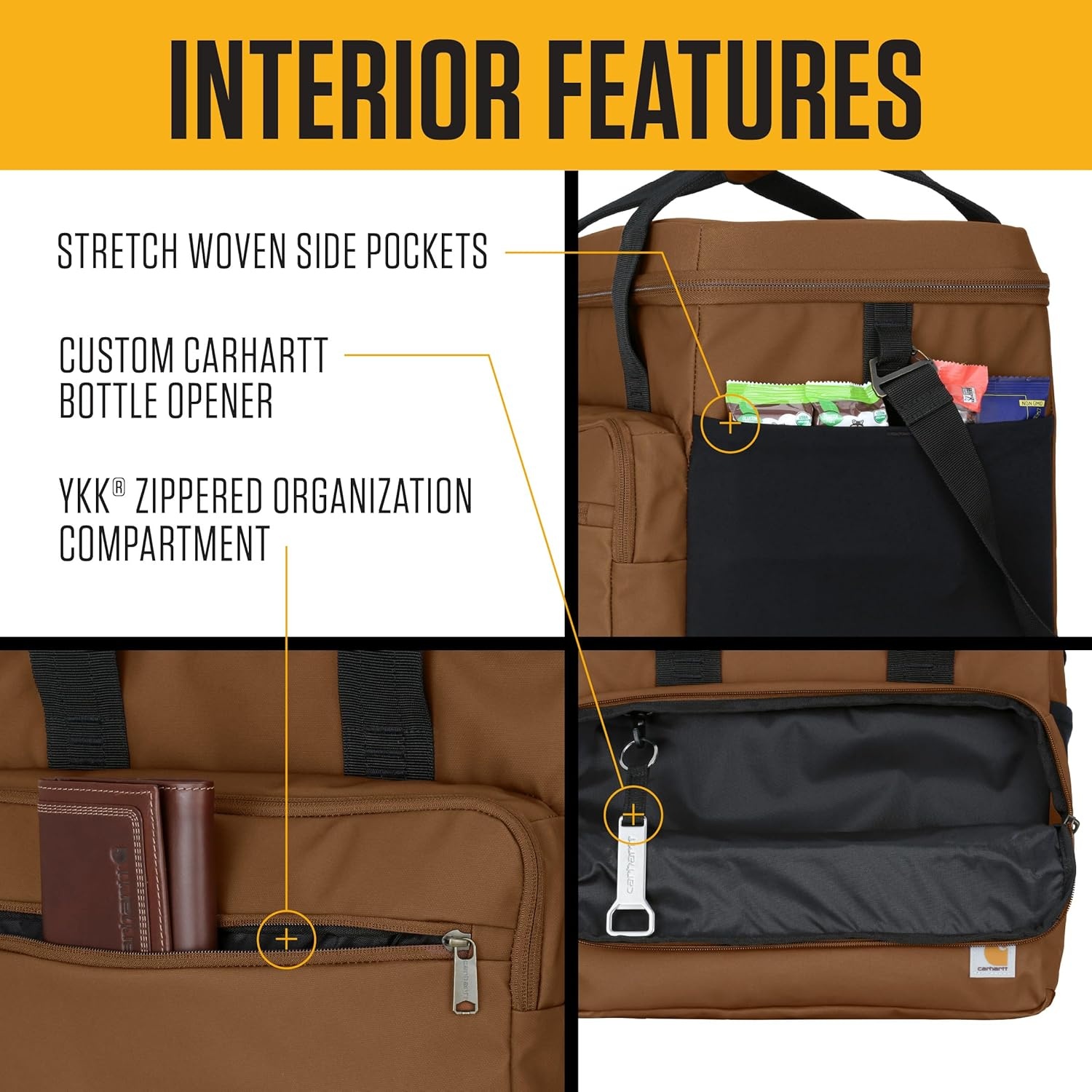 image:imageCarhartt Thick Foam Fully Insulated Cold Front Coolers Premium Ice Retention Durable Water Resistant Material WFront Zippered PocketOiled Walnut