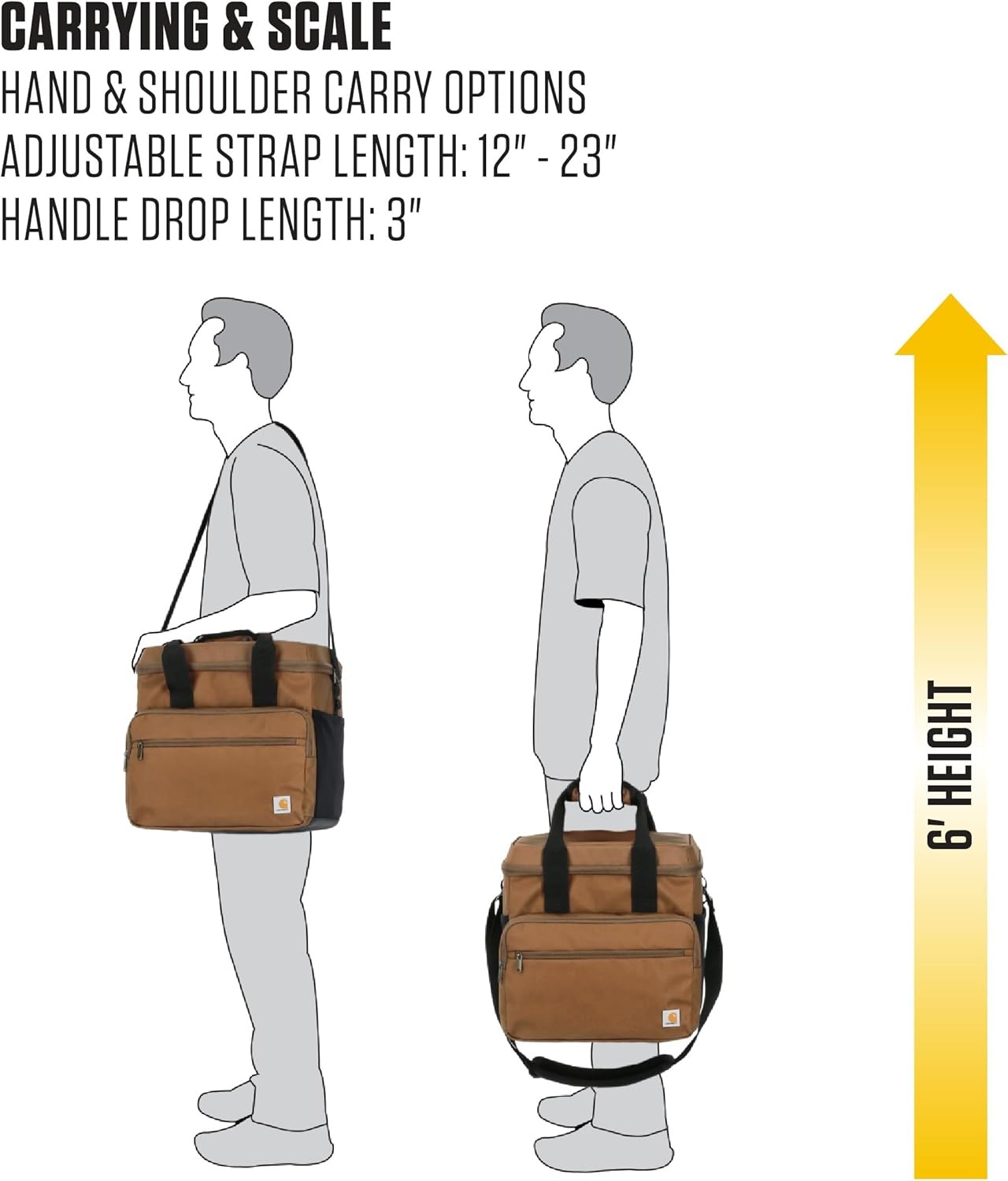 image:imageCarhartt Thick Foam Fully Insulated Cold Front Coolers Premium Ice Retention Durable Water Resistant Material WFront Zippered PocketOiled Walnut