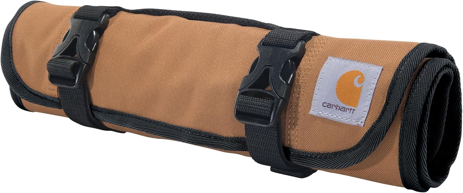 image:imageCarhartt Utility Roll Organizer Durable WaterResistant Tool Roll Black 16 PocketCarhartt Brown