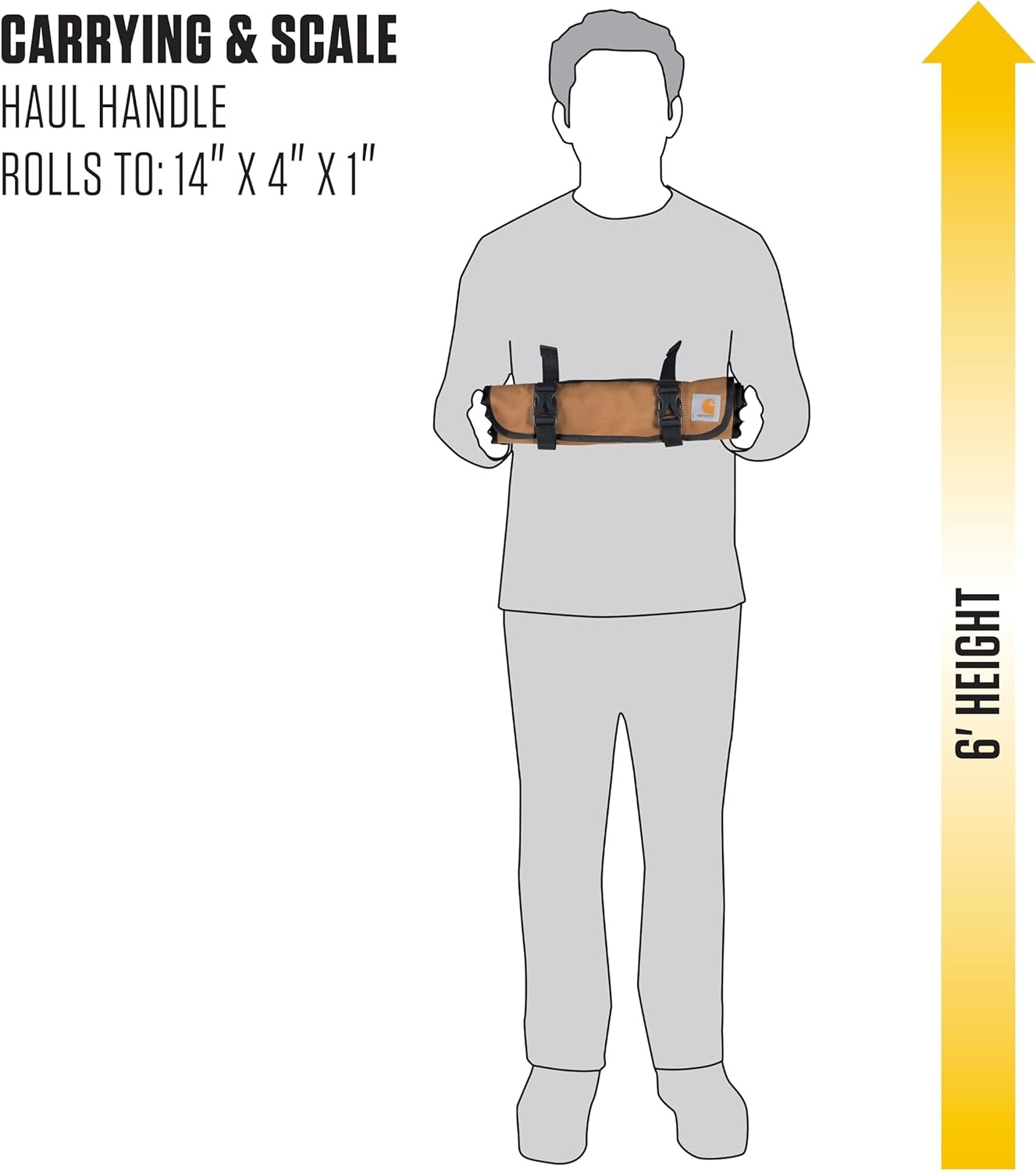 image:imageCarhartt Utility Roll Organizer Durable WaterResistant Tool Roll Black 16 PocketGravel