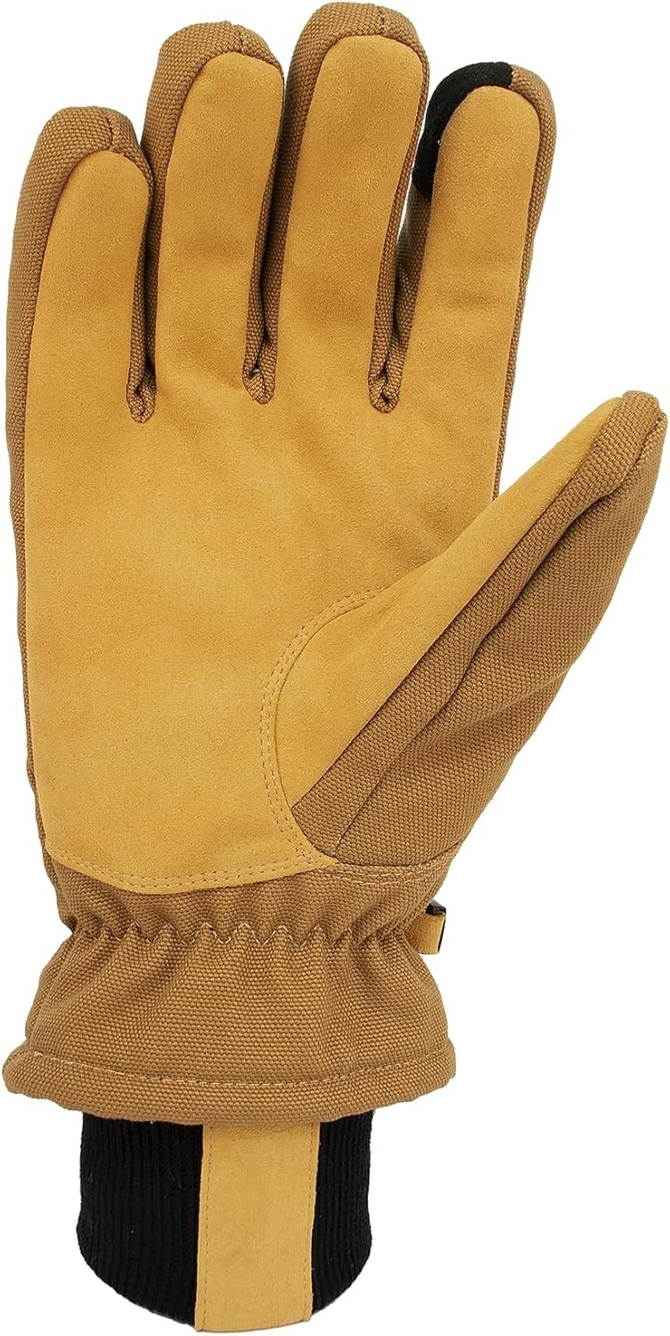imageCarhartt Womens GL0781W Womens Insulated DuckSynthetic Leather Knit Cuff GloBrown
