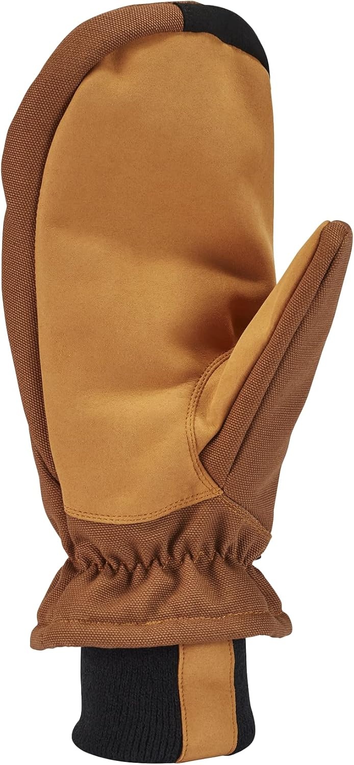 imageCarhartt Womens GL0800W Womens Insulated Duck Synthetic Leather Knit Cuff MitBrown