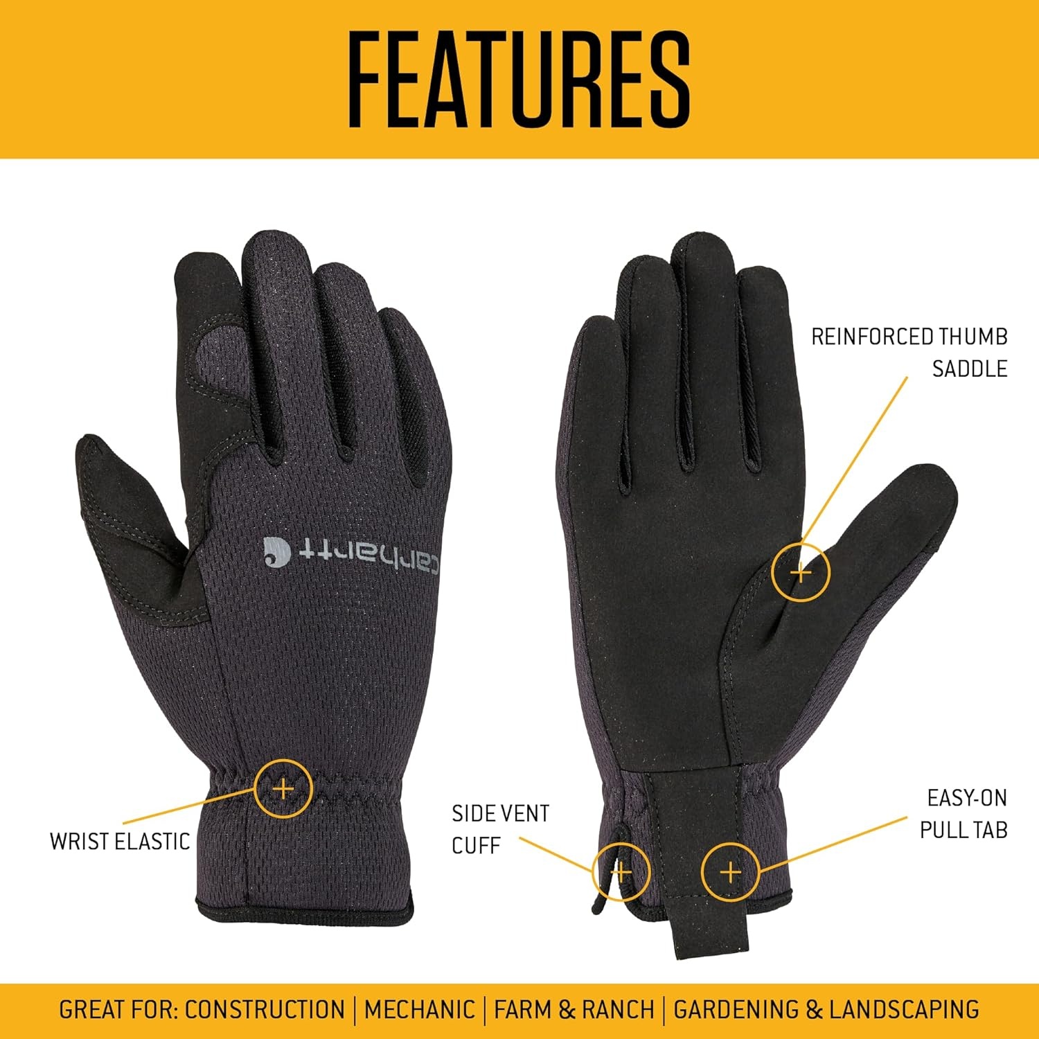 imageCarhartt Womens High Dexterity Open Cuff GloveBasil Barley