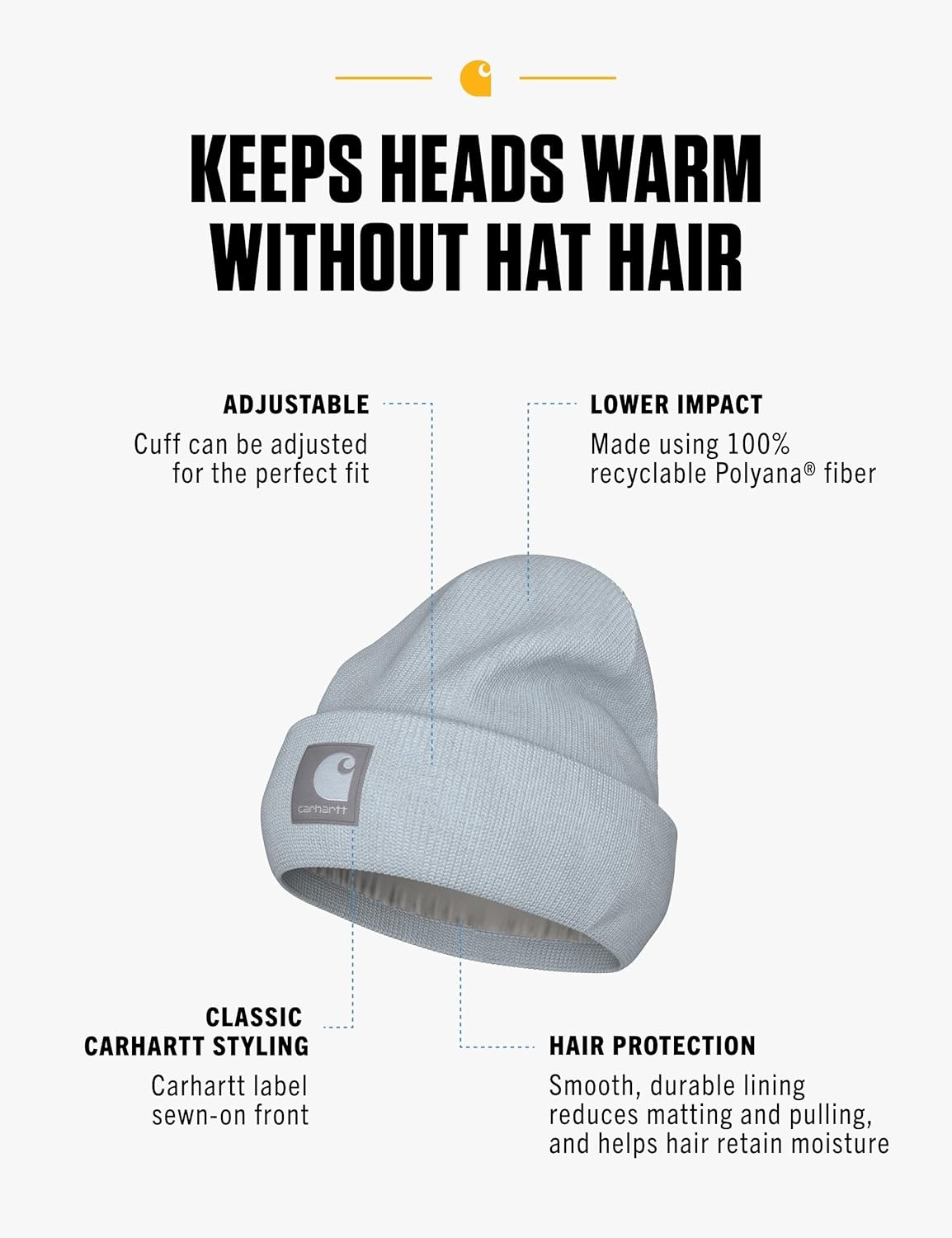 image:imageCarhartt Womens Knit SatinLined BeanieTradewind