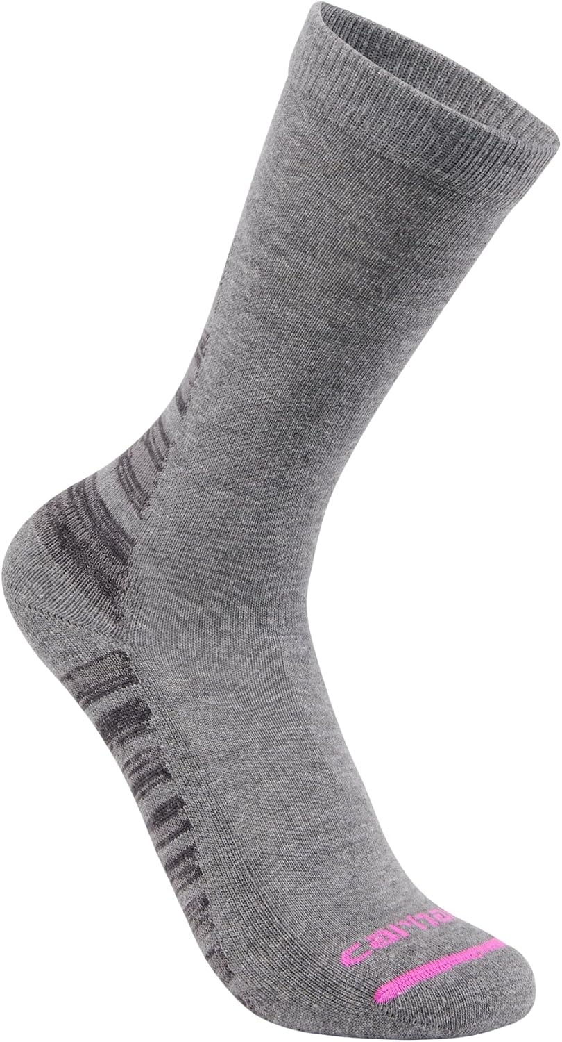 imageCarhartt Womens Midweight Syntheticcotton Blend Crew Sock 3 PackAssorted 01
