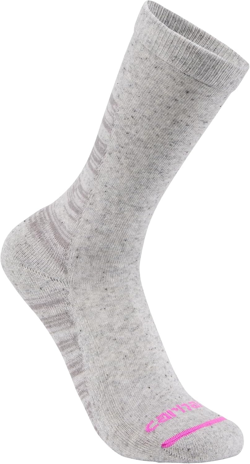 imageCarhartt Womens Midweight Syntheticcotton Blend Crew Sock 3 PackAssorted 01