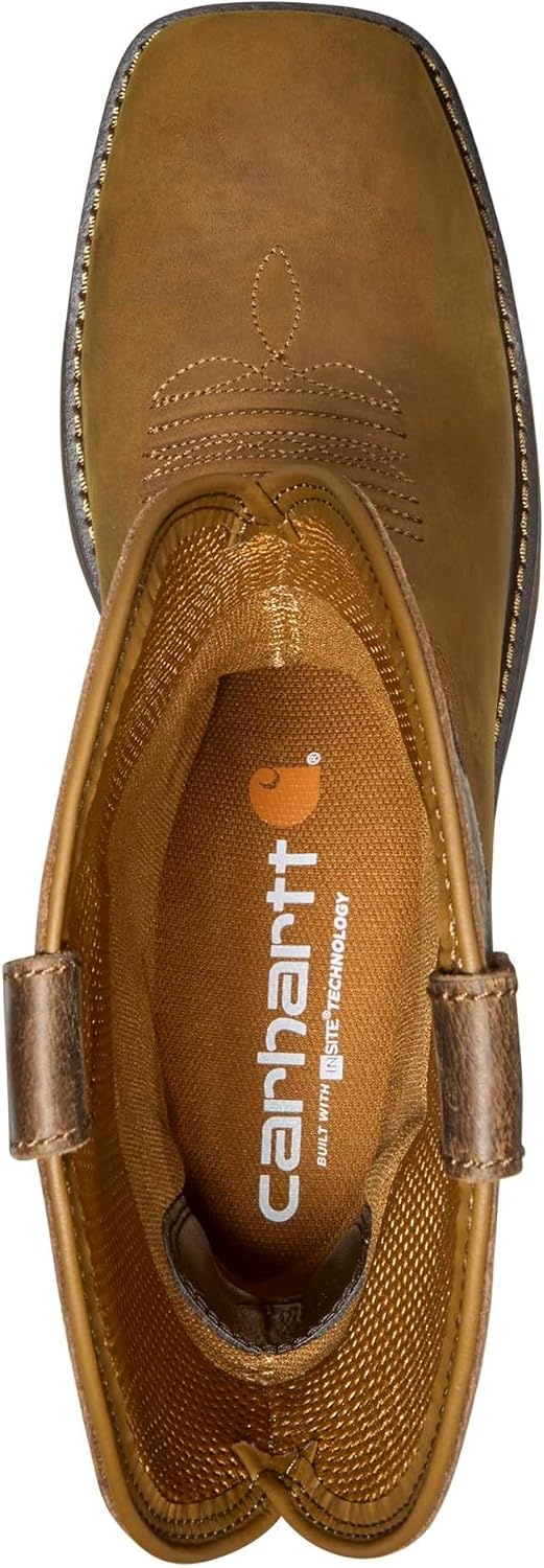 imageCarhartt Womens Montana 11 Waterproof Square Toe Wellington Work BootTanTeal
