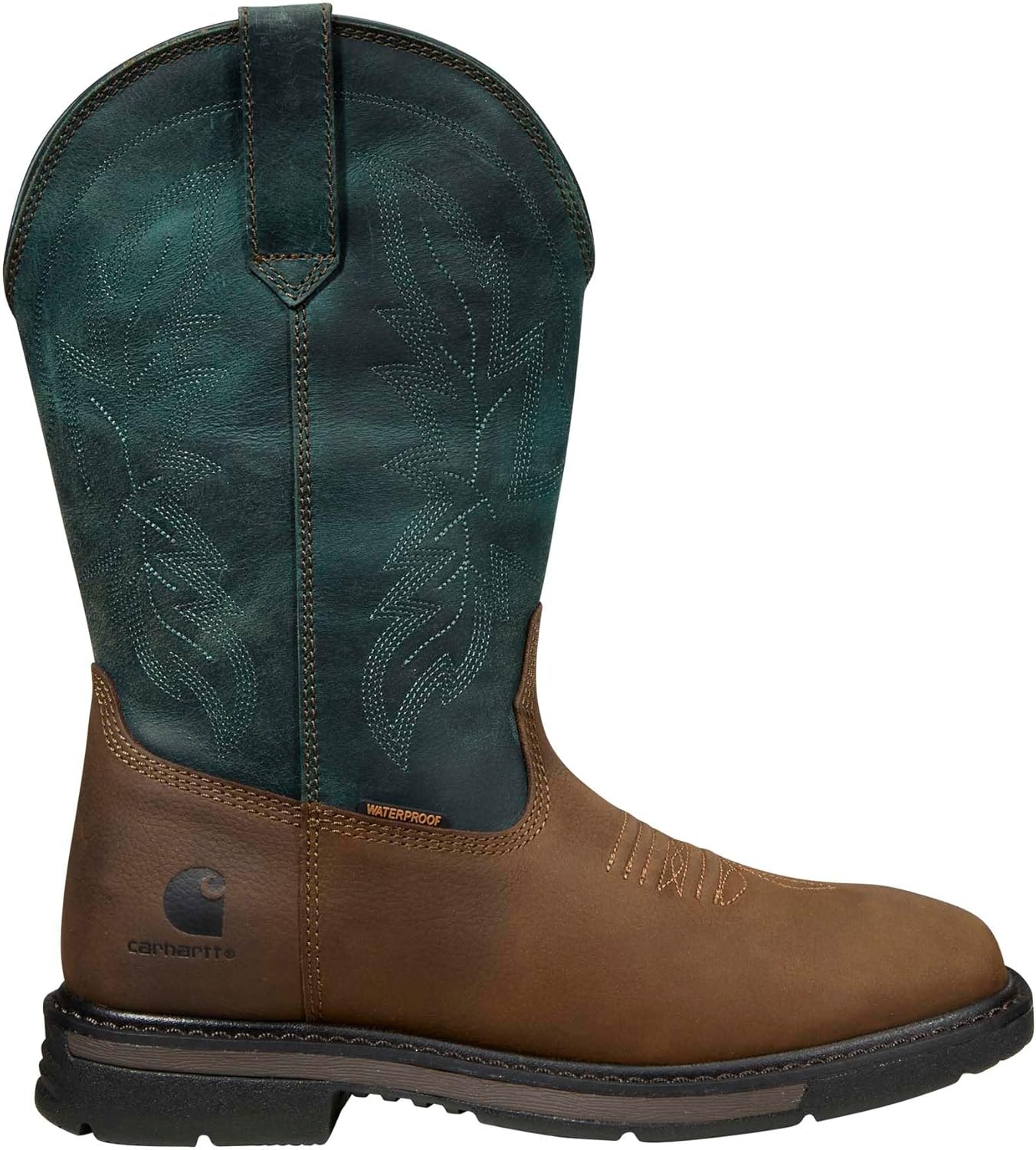 imageCarhartt Womens Montana 11 Waterproof Square Toe Wellington Work BootTanTeal
