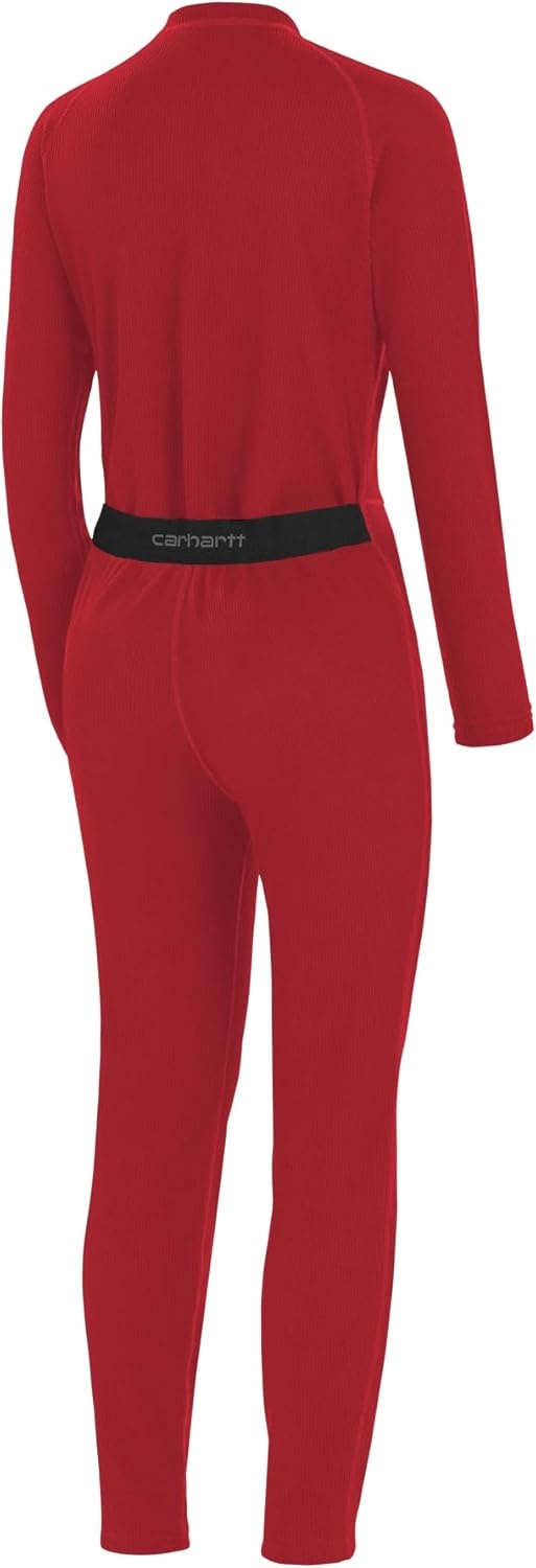 imageCarhartt Womens UM0192W Womens Midweight Cotton Blend Waffle Zip Front UnionRed